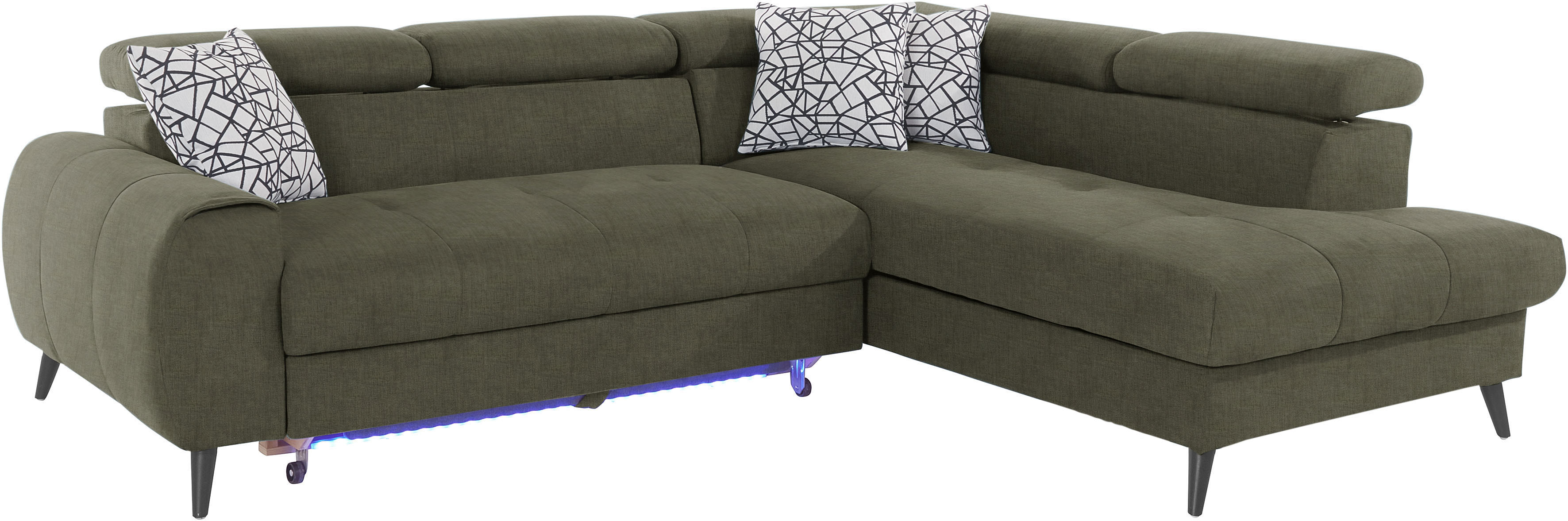 Thumbnail - COTTA Ecksofa "Mia L-Form mit 3 Zierkissen", wahlweise mit Bettfunktion, Bettkasten, Beleuchtung & Wireless-Charger