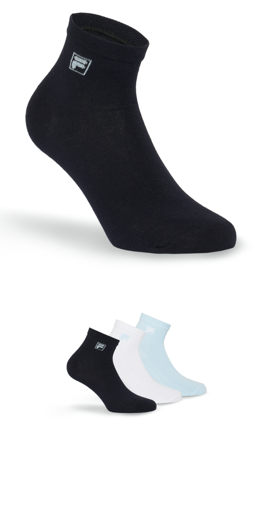 Fila Kurzsocken "UNISEX QUARTER PLAIN SOCKS", (3 Paar), mit eingestrickem L günstig online kaufen