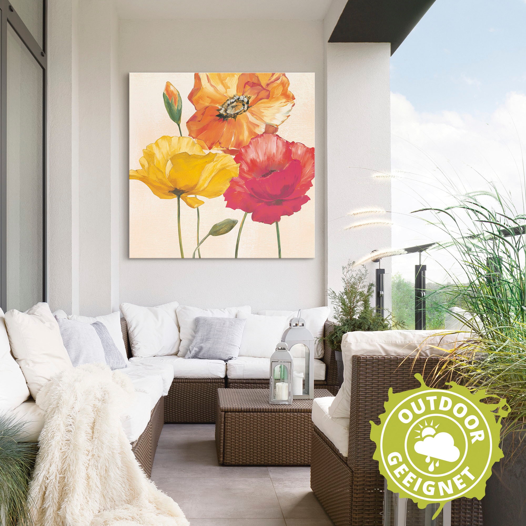 Artland Wandbild »Bunte Mohnblumen I«, Blumenbilder, (1 St.), als Alubild, Outdoorbild, Leinwandbild, Poster, Wandaufkleber