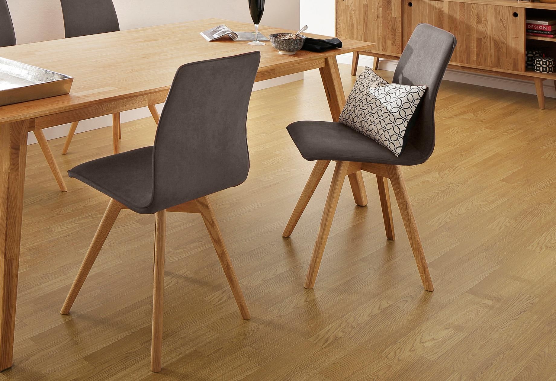 andas Esszimmerstuhl »Rania«, (Set), 6 St., Luxus-Microfaser, Eiche, 2er/4er/6er-Set, Küchenstuhl