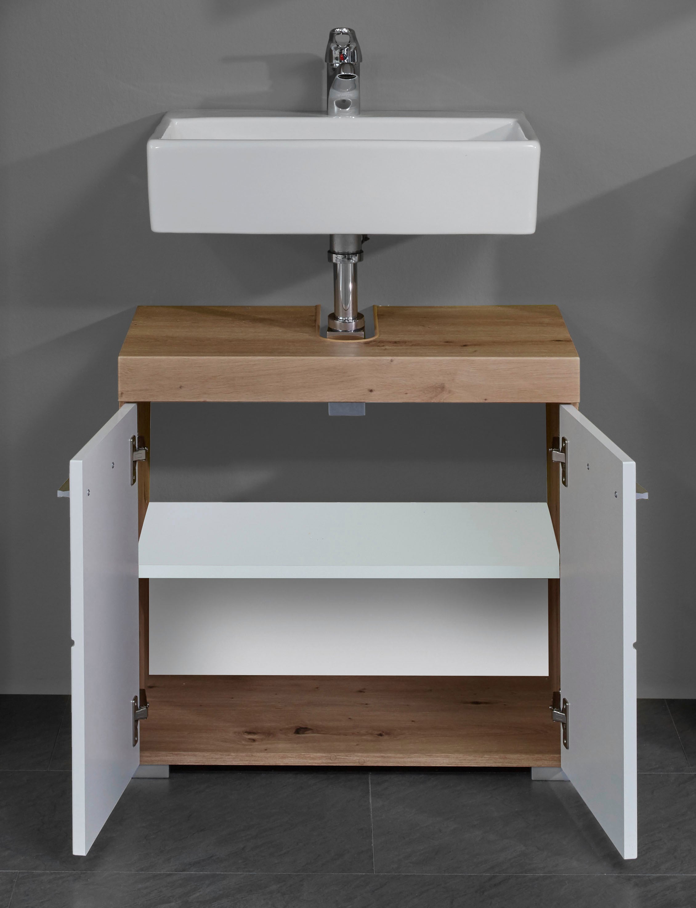 INOSIGN Badmöbel-Set »Avena«, (Set, 3 St.), Badmöbel - Hochschrank, Waschbeckenunterschrank und Spiegelschrank
