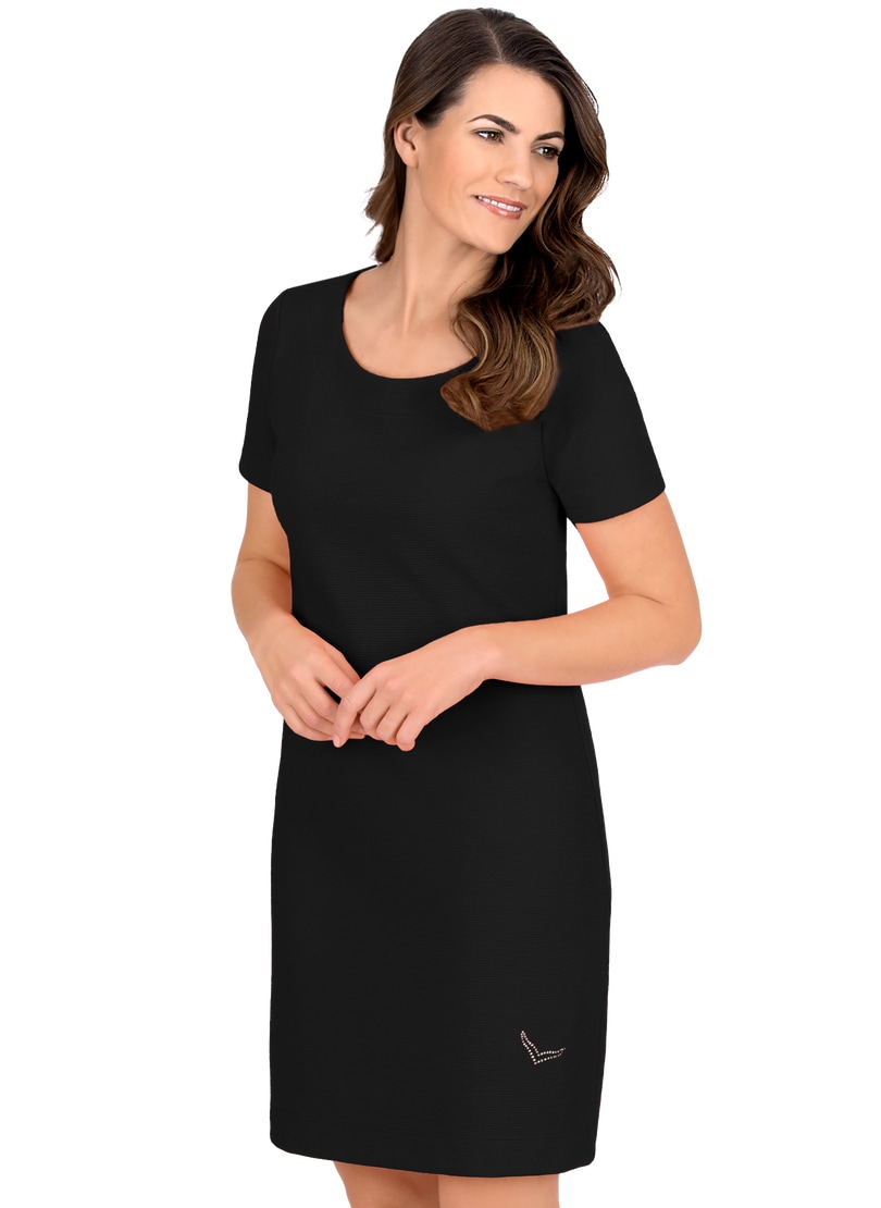 Trigema Jerseykleid "TRIGEMA Halbarm Kleid mit Kristallsteinen" 1 Stk. tlg. günstig online kaufen