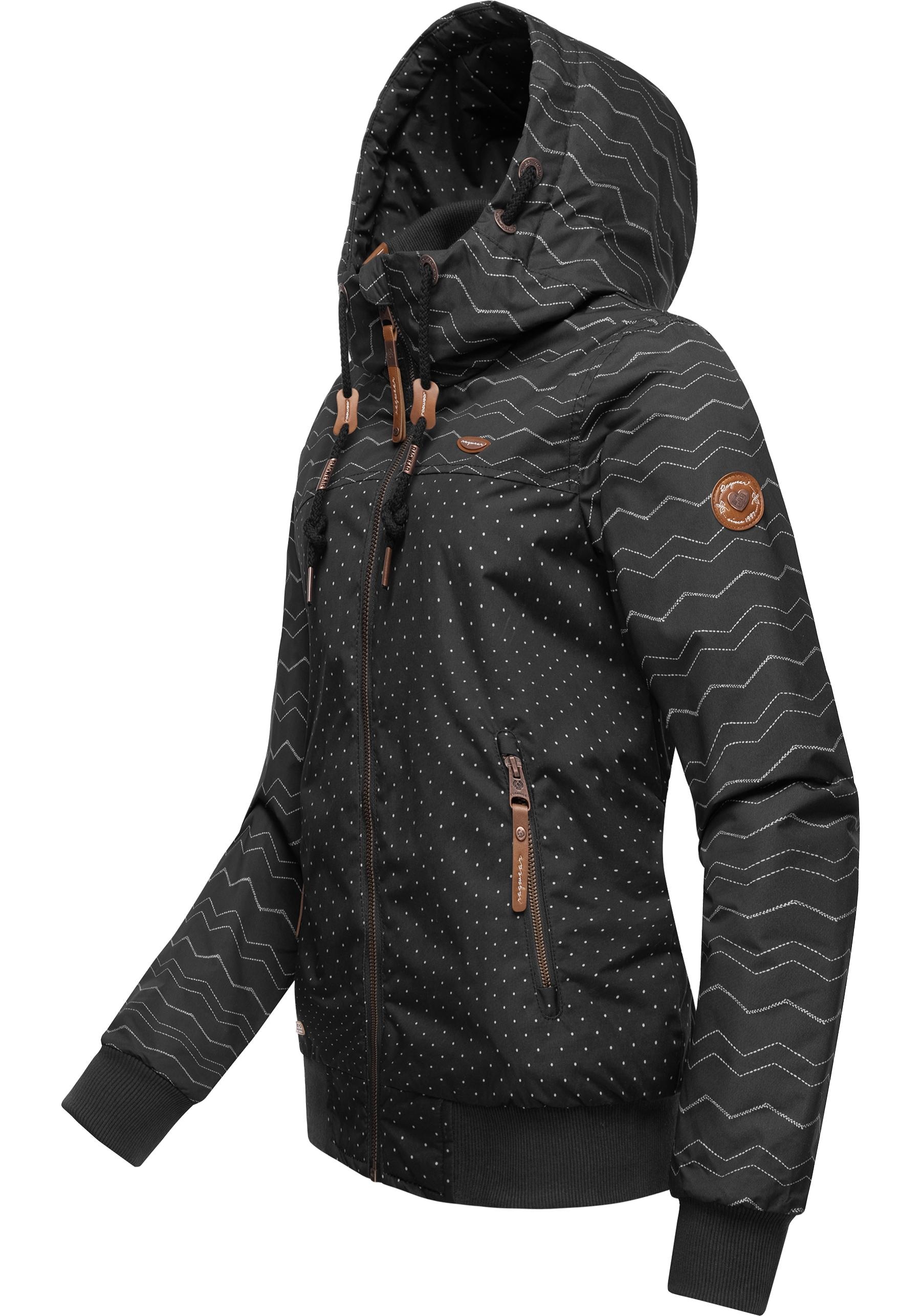 Ragwear Winterjacke »Nuggie Zig Zag Intl.«, mit Kapuze, stylische Damen Freizeitjacke mit Muster