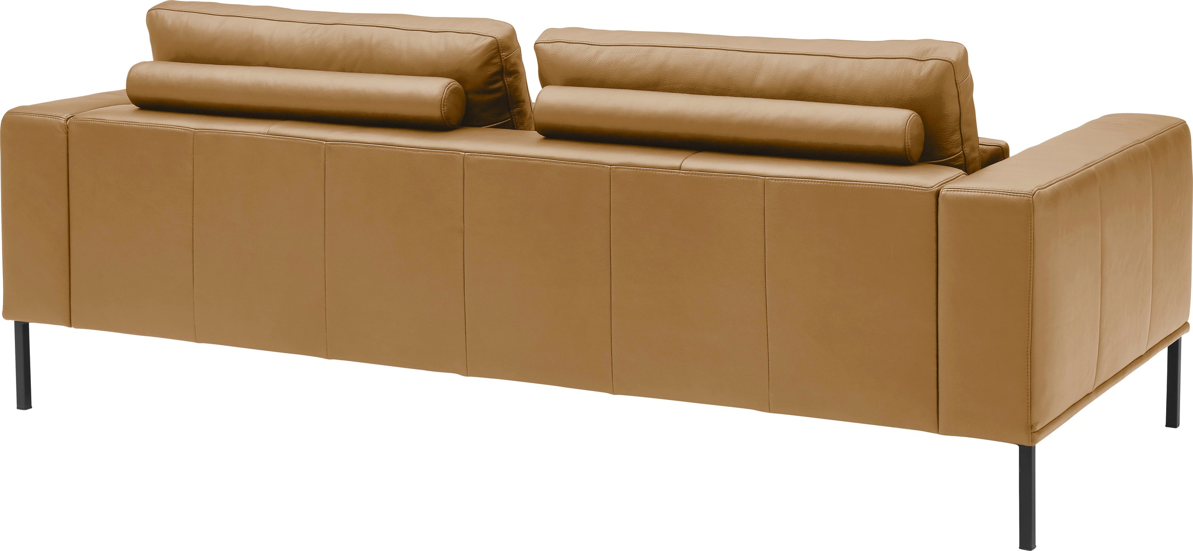 3-Sitzer MUSTERRING "JustBPM100, 242 cm breit, aus hochwertigem Leder", curcuma, B:242cm H:88cm T:107cm, 100% Leder, Sofas, XL-Sofa, wahlweise mit Nierenkissen und mot. Sitzauszug, Fuß schwarz 8