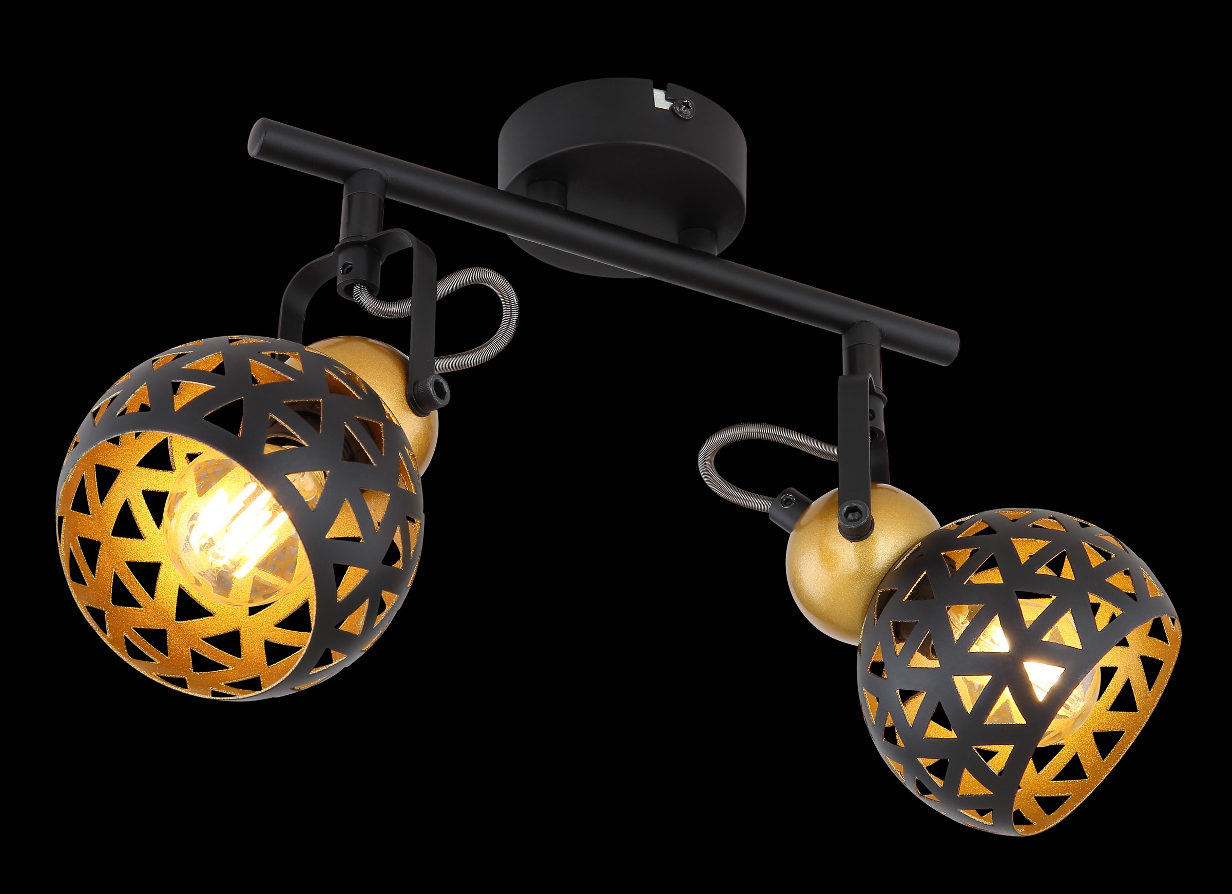 GLOBO LIGHTING Deckenspot »SARRA« E14 1 Stk. Schwarzer Strahler mit Golddekor und Lebensblume-Muster