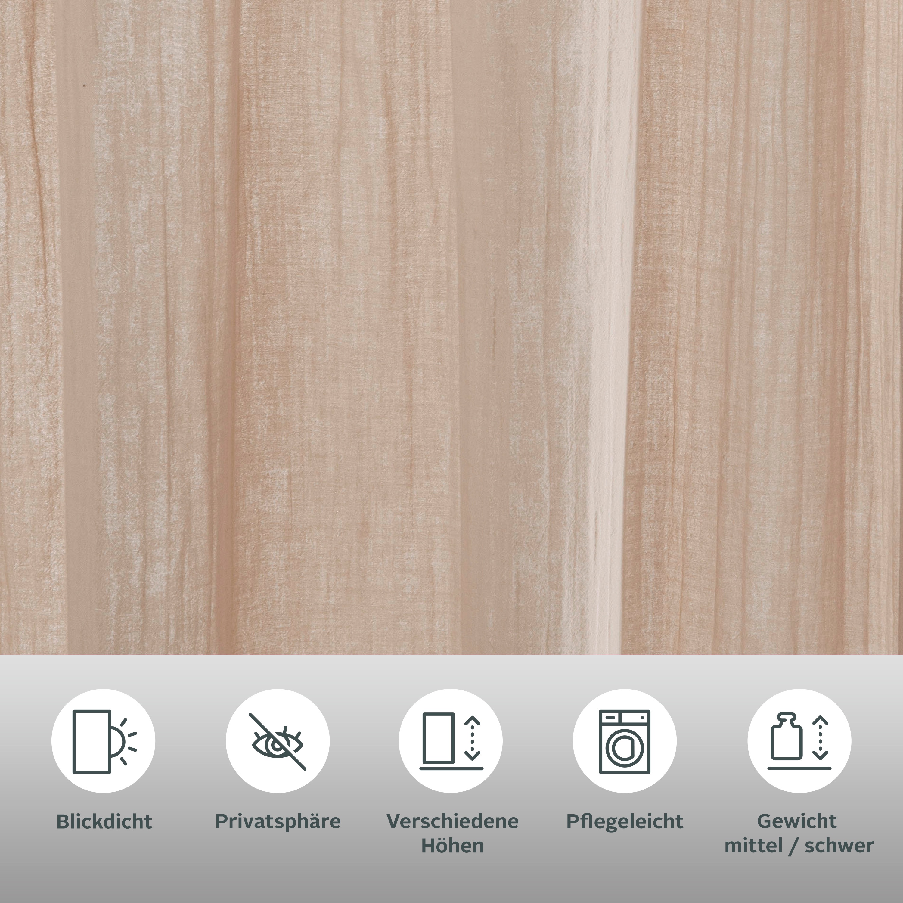 Thumbnail - LeGer Home by Lena Gercke Gardine "Hevin, Musselin Vorhang, blickdichte Gardine" Stangendurchzug 1 Stk. tlg. natürliche,...