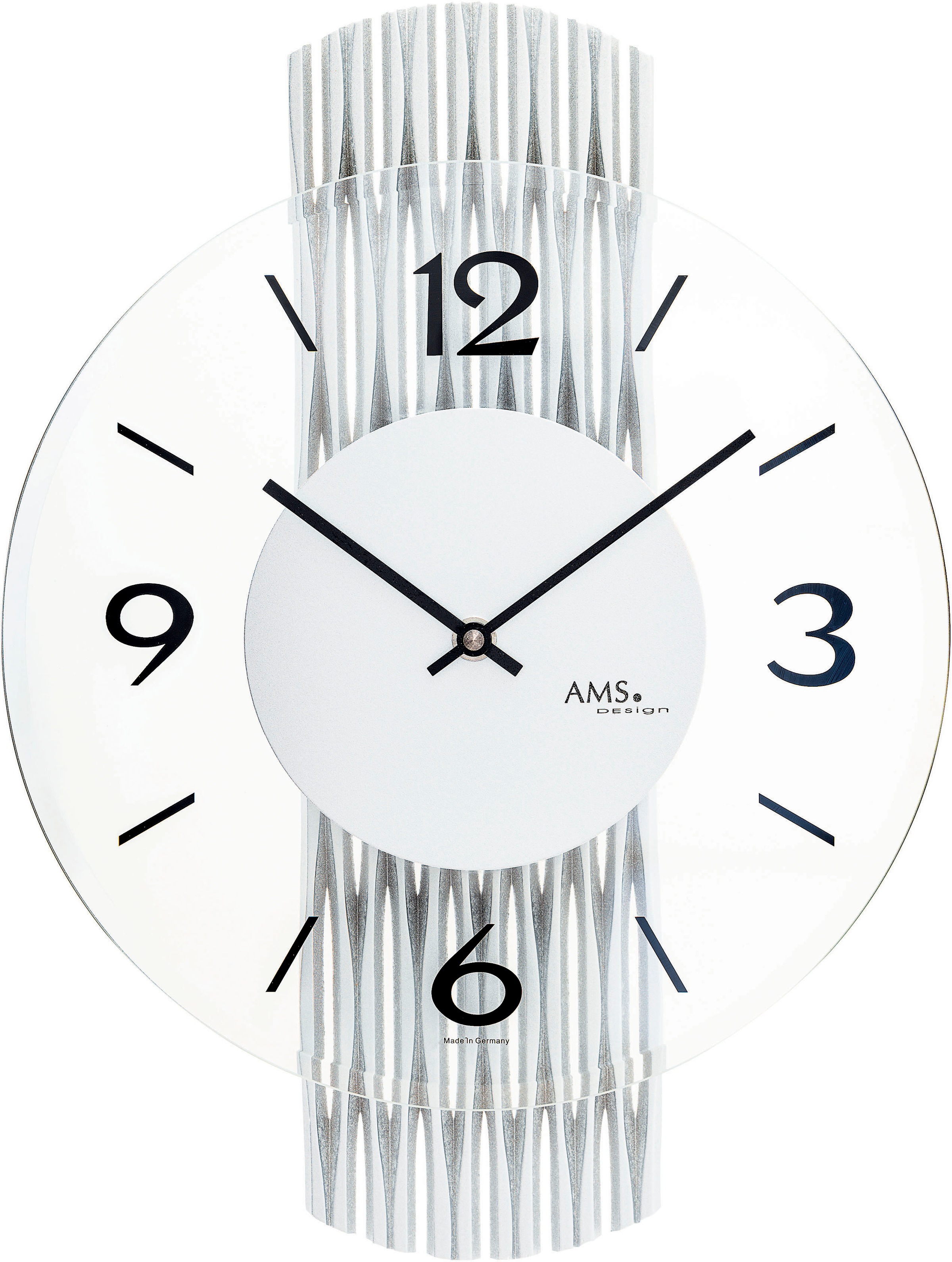 AMS Wall Clock silver 27x38cm