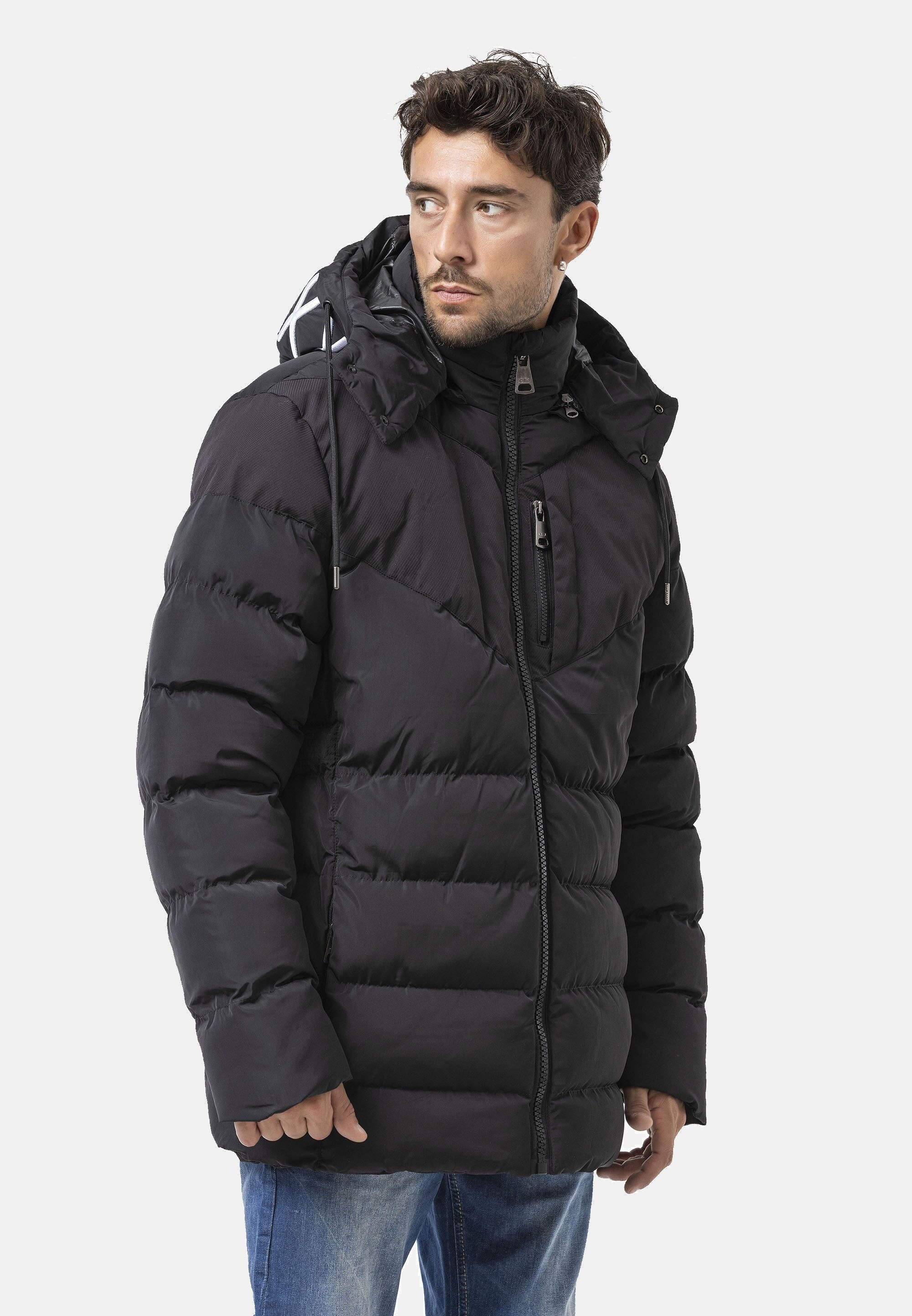 Cipo & Baxx Winterjacke »CM198« mit Kapuze mit Reißverschlusstaschen