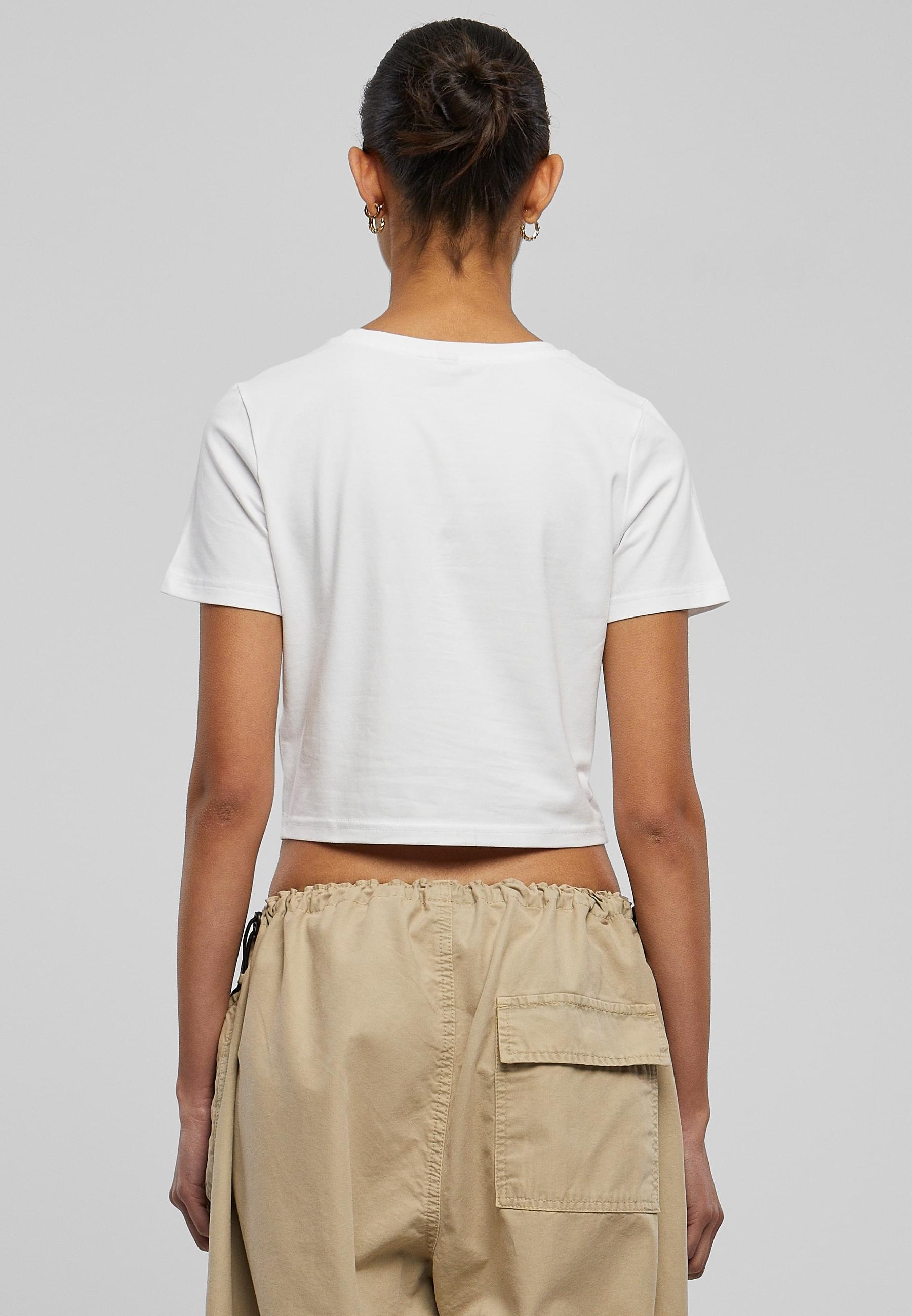 Miss Tee Kurzarmshirt »Miss Tee Damen Peaches Cropped Tee«, (1 tlg.)