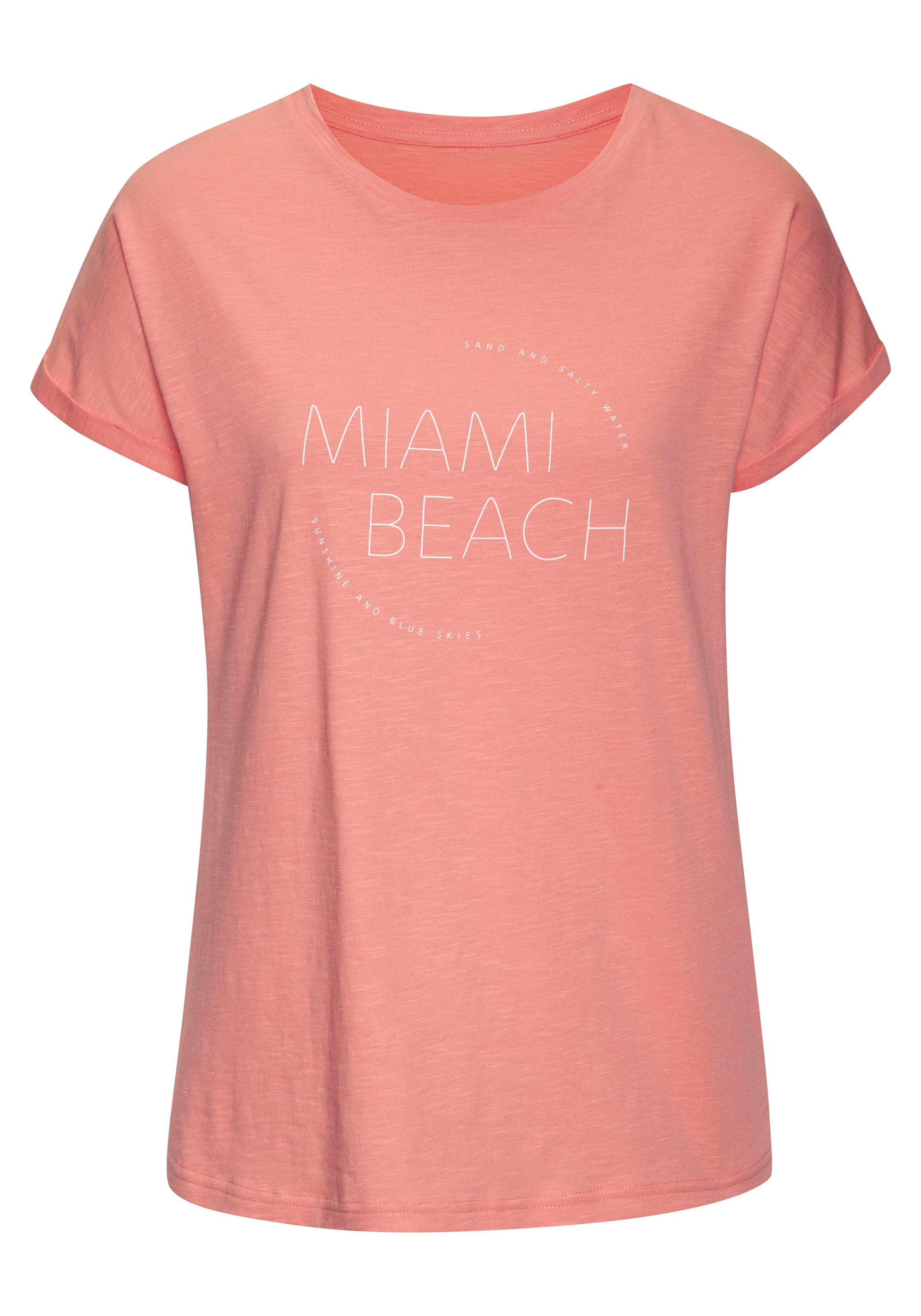 Vivance T-Shirt »mit modischem Frontprint«, (2er-Pack), aus weicher Baumwoll-Qualität