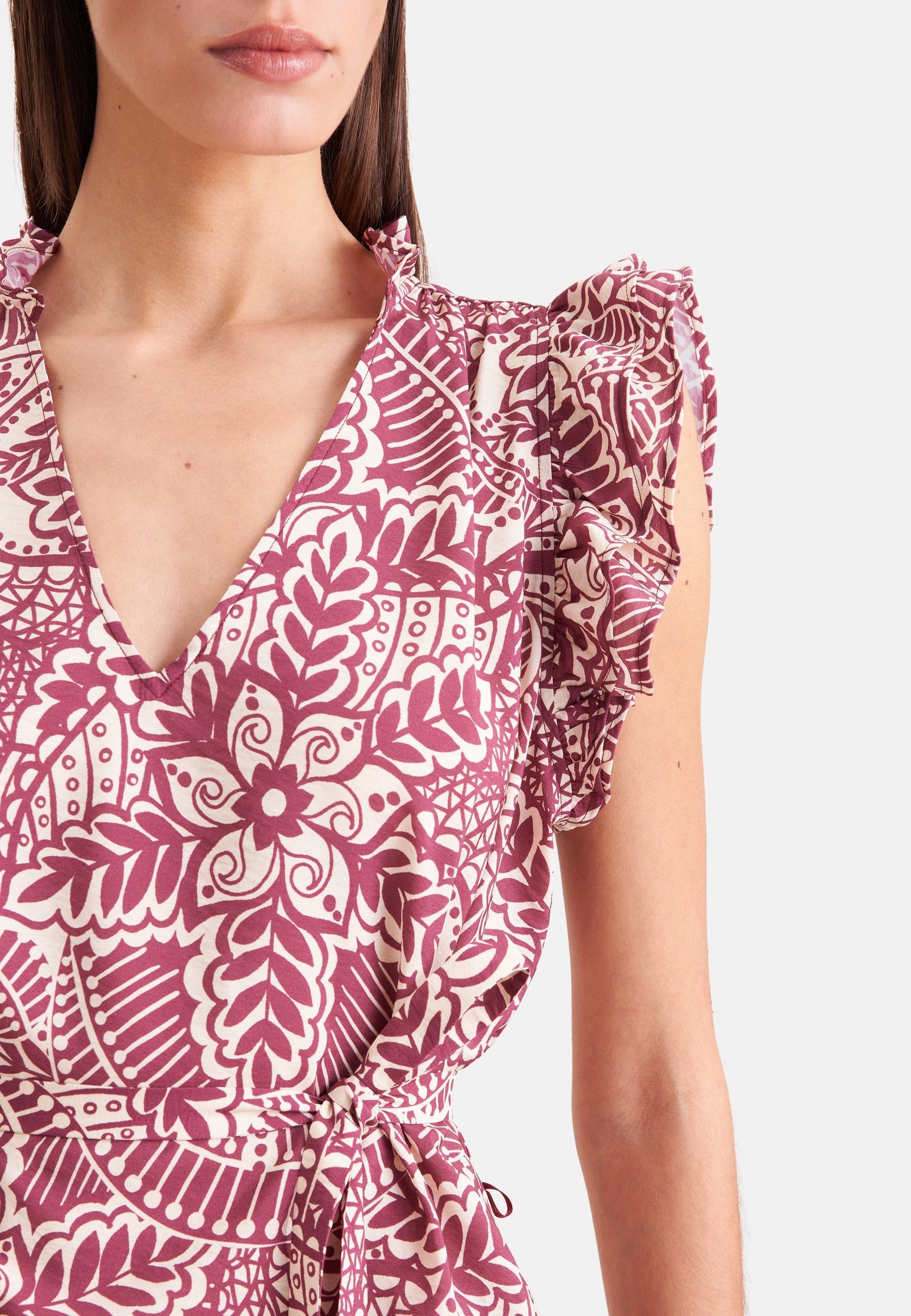 seidensticker Sommerkleid Ohne Arm V-Neck Druck