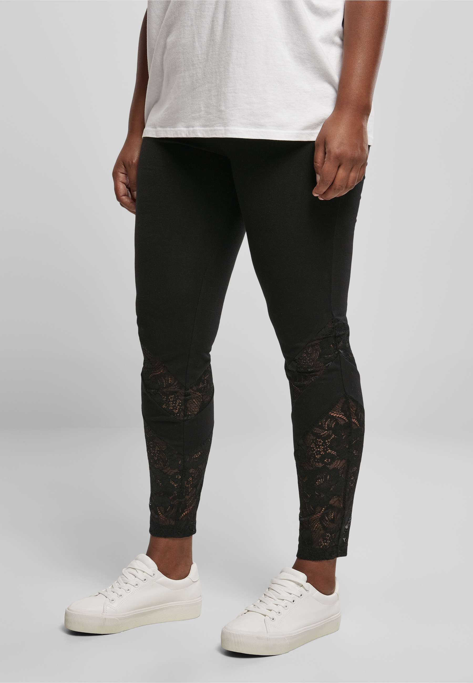 URBAN CLASSICS Leggings »Urban Classics Damen Ladies Highwaist Lace Inset Leggings«