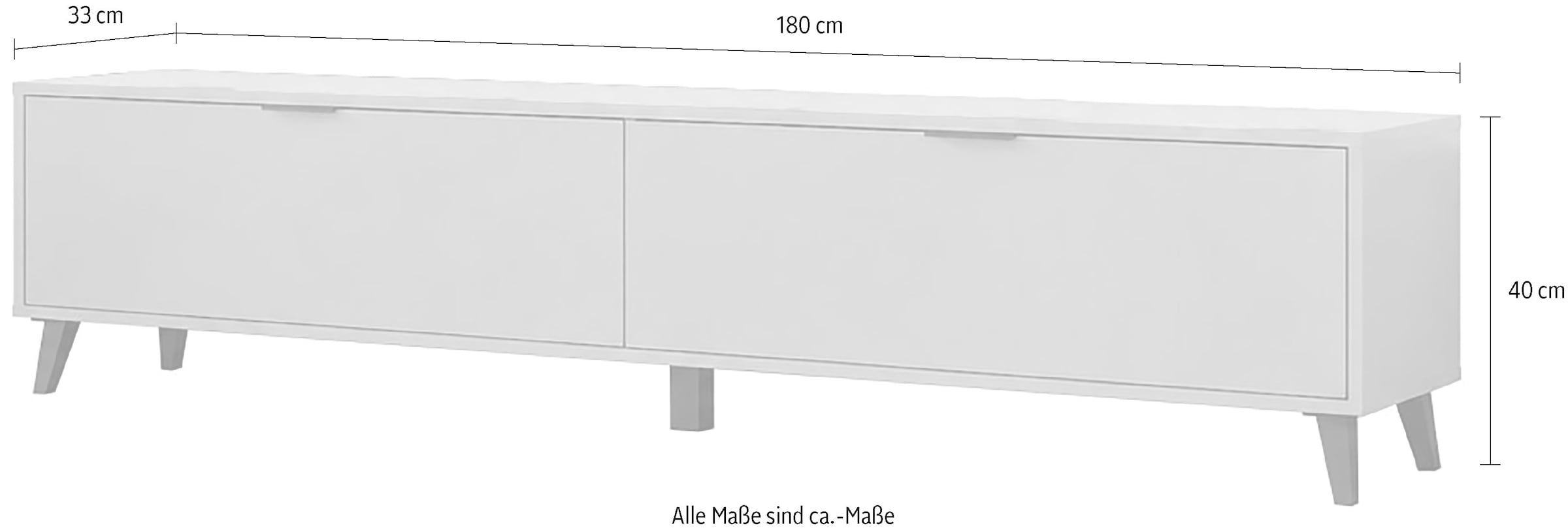 OTTO home Lowboard »OSLO – Modernes TV-Möbel mit praktischen Griffen und hohen Füßen« Großzügiger Stauraum mit geschlossenen Fächern für mehr Ordnung