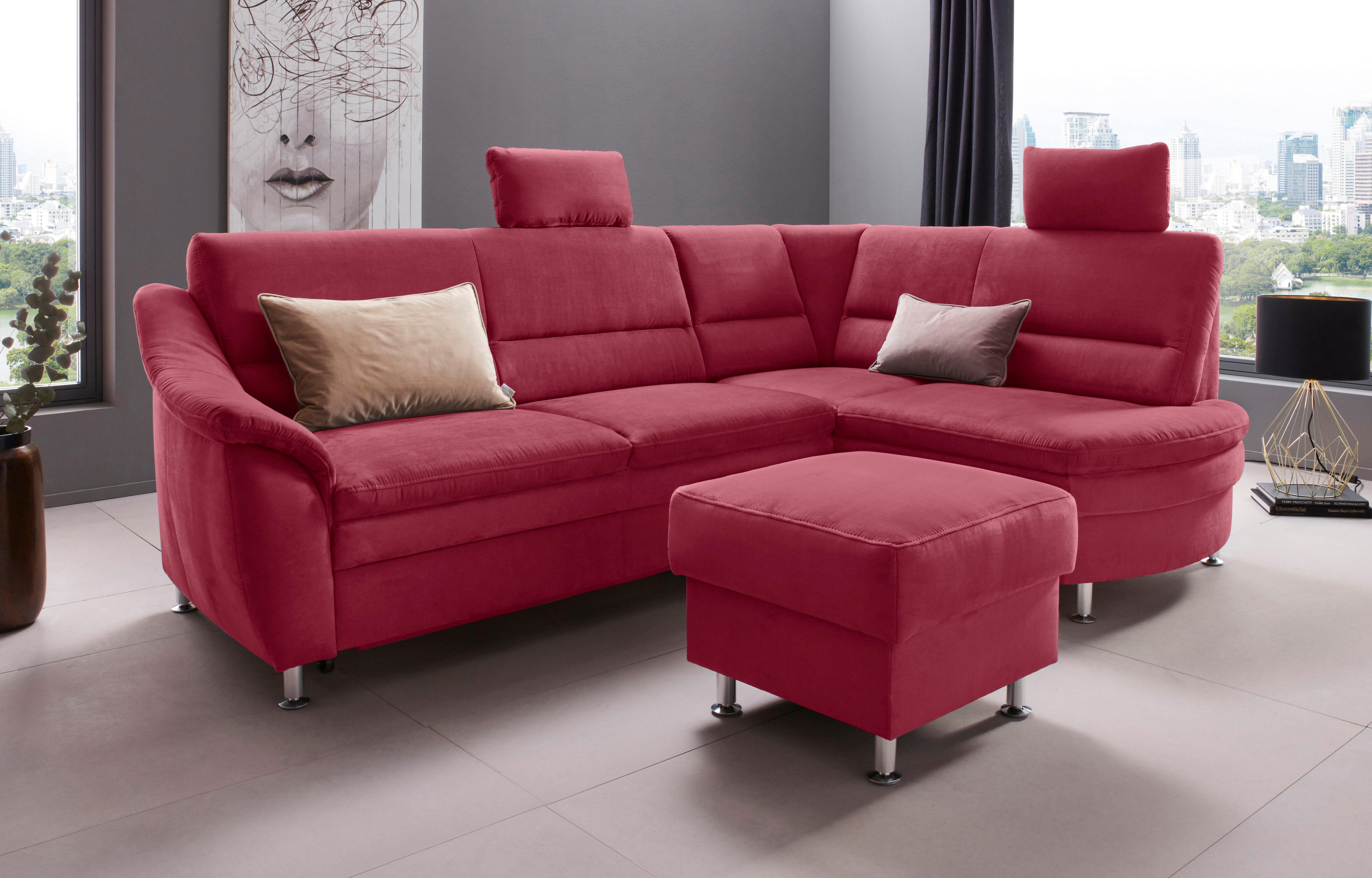 OTTO home Ecksofa "Cardoso L-Form" Federkern, wahlweise mit Bett, Schubkasten