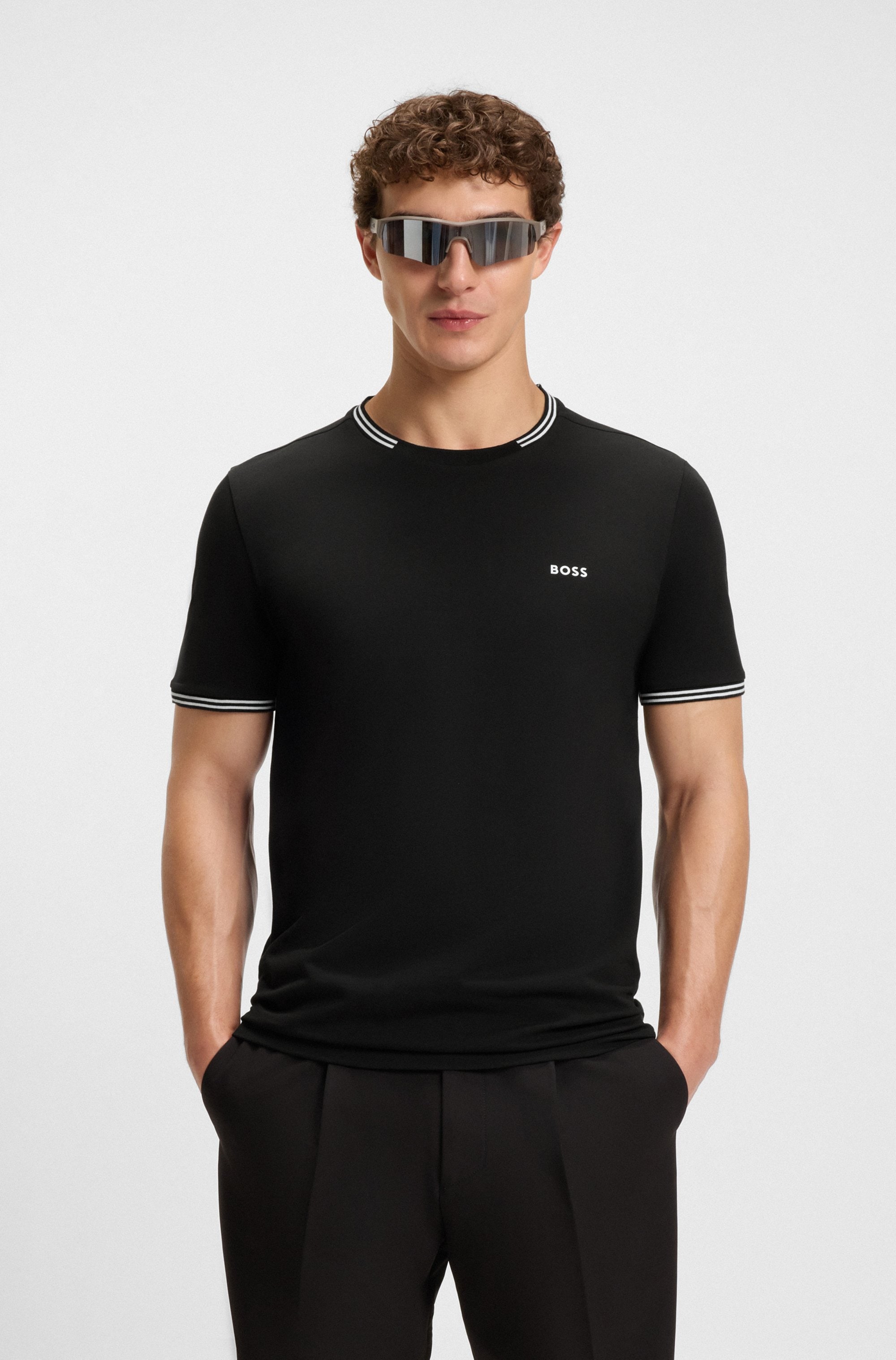 BOSS GREEN T-Shirt "Taul Stretch-Baumwoll-Pique" aus softem Stretch-Baumwoll-Piqué, Regular Fit, Kühlend