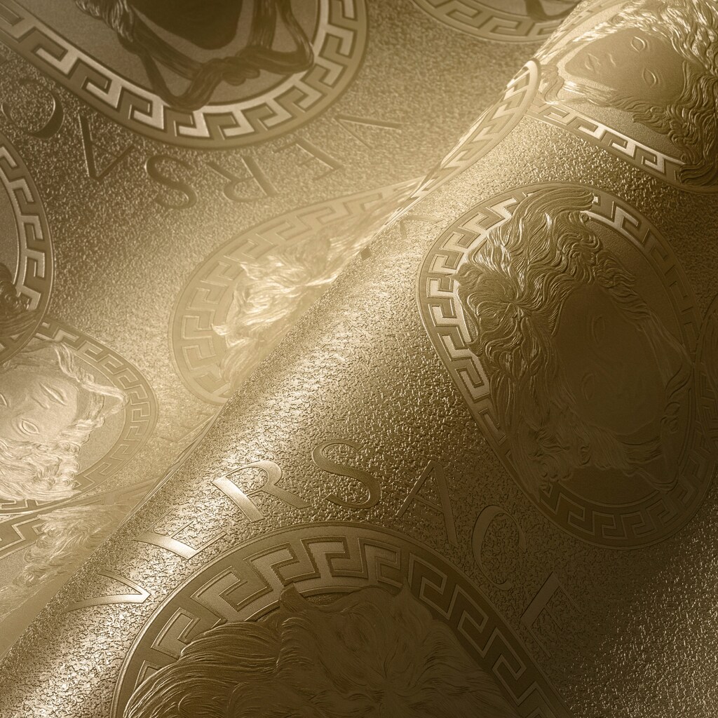 Versace Vliestapete »Wallpaper Versace 5 Medusakopf Metallic«, hochglänzend