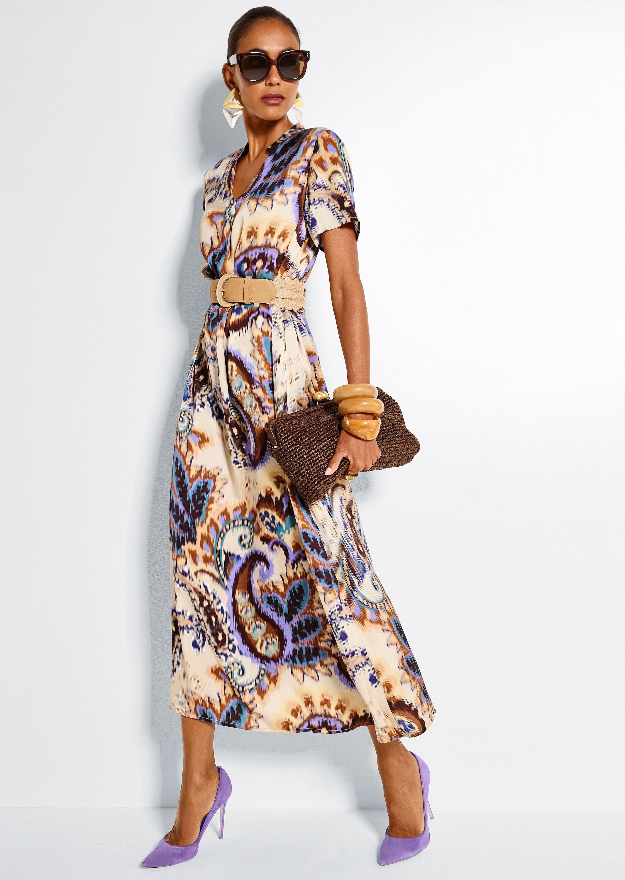 MADELEINE Midikleid »Maxikleid Druckkleid mit Paisley-Muster«