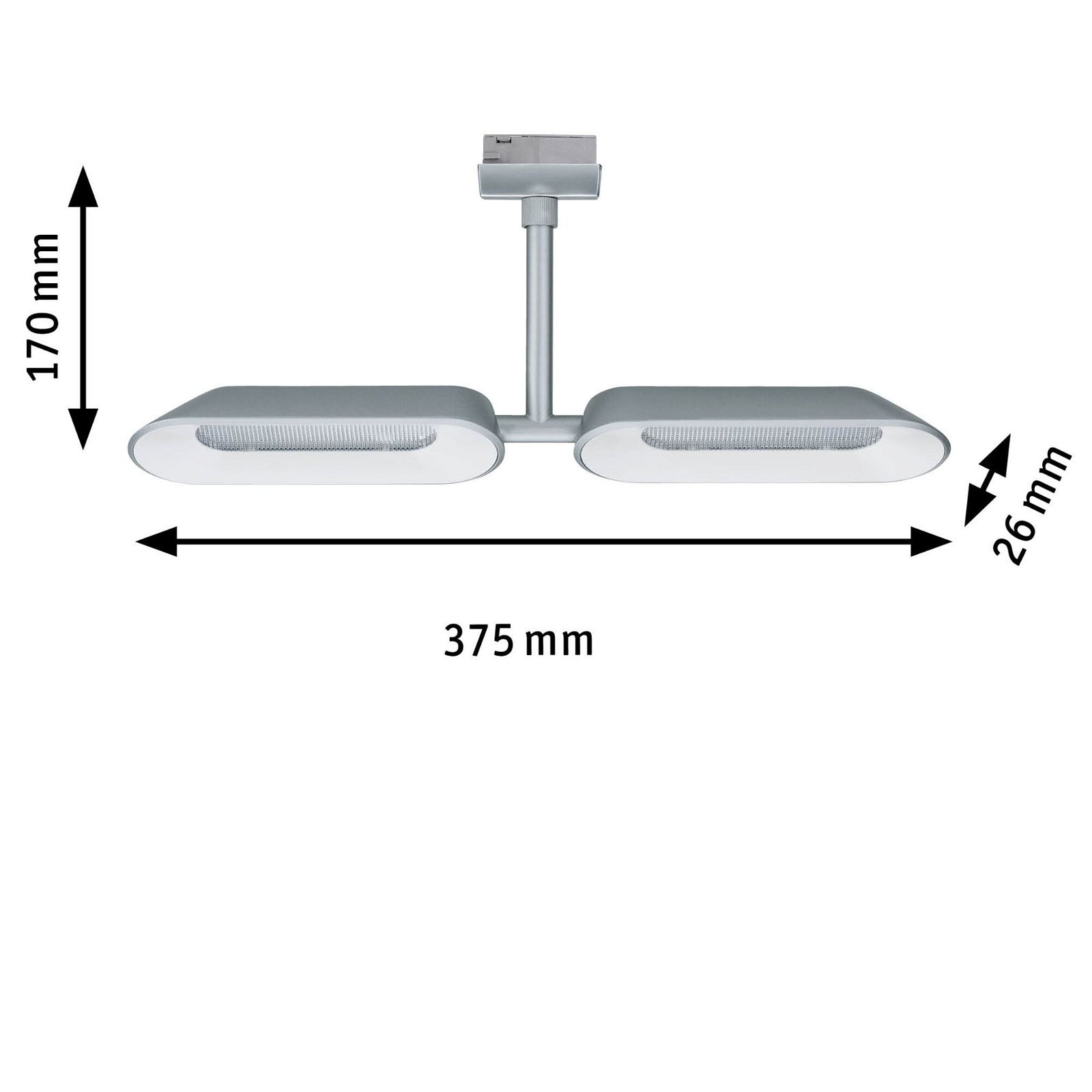 Paulmann Schienensystem-Leuchten »URail Schienenspot Dipper 2x650lm 2x8W 2700K 230V Chrom matt, Weiß«, (1 tlg.), dimmbar, Einzelspot