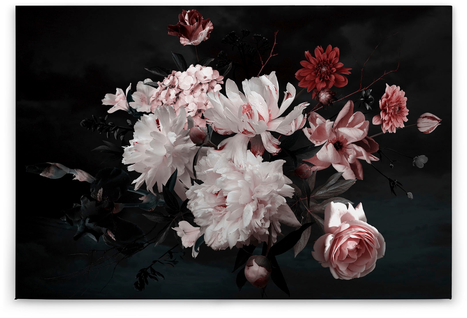 A.S. Création Leinwandbild »Blunch Of Flowers«, Blumen, (1 St.), Romantische Blumen, Rosen Keilrahmen Bild