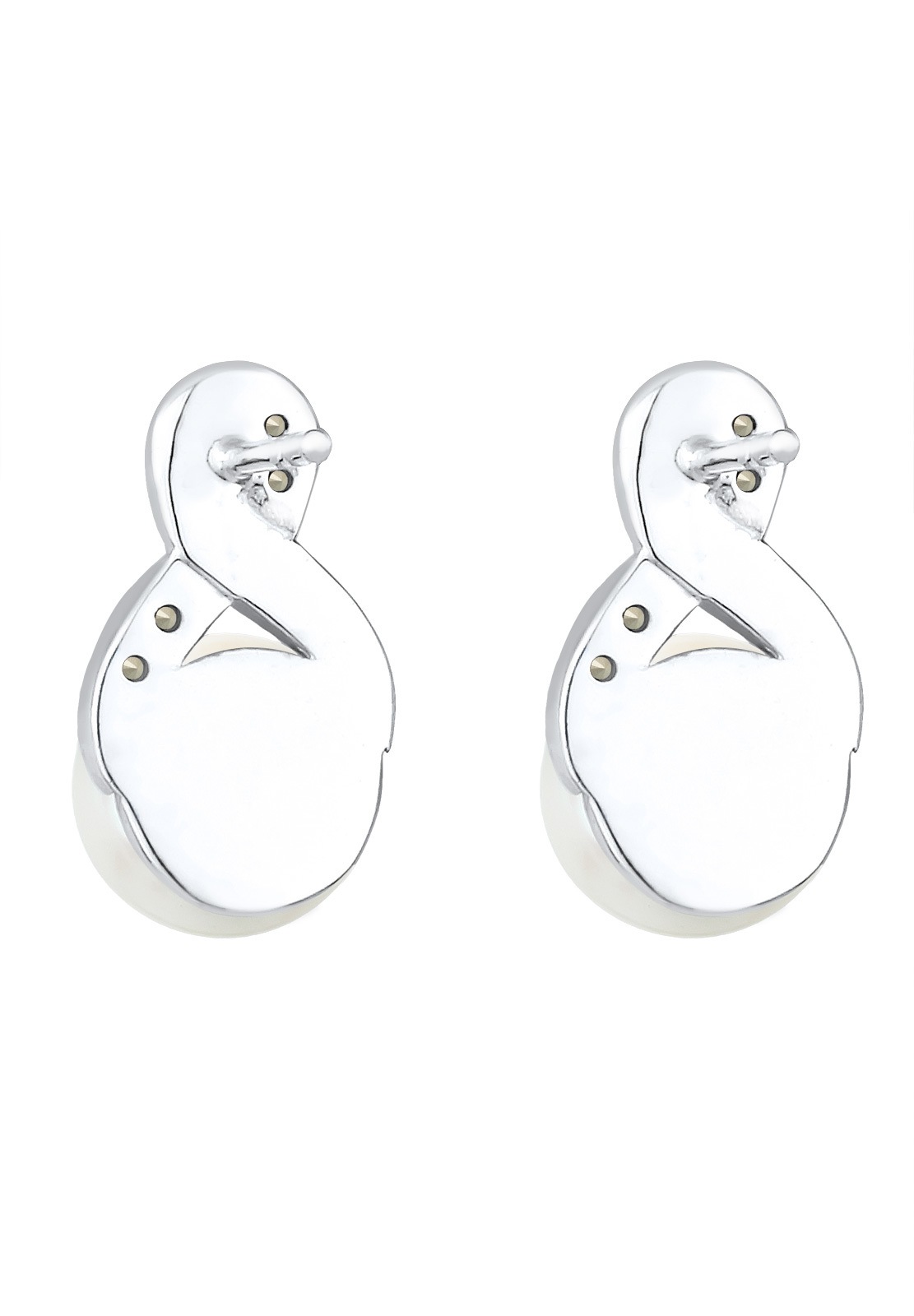 Elli Paar Ohrstecker »Infinity Glas Kristalle Weiß 925 Sterling Silber«