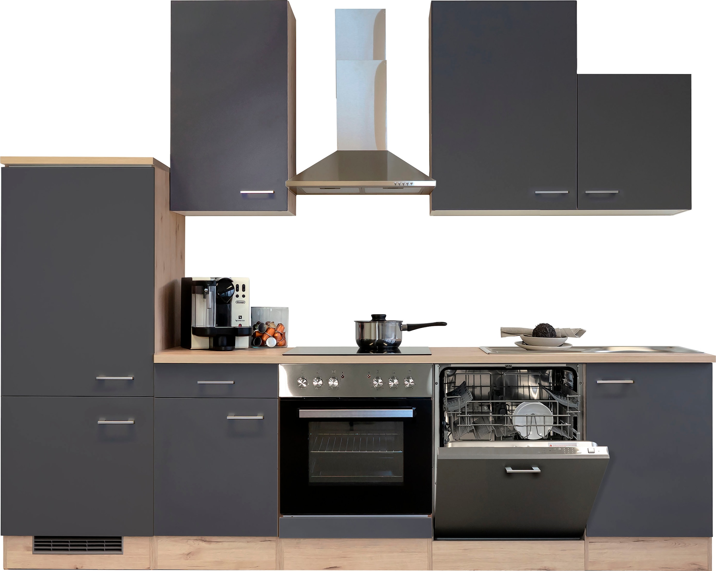 Küchenzeile »Morena«, mit E-Geräten, Gesamtbreite 280 cm