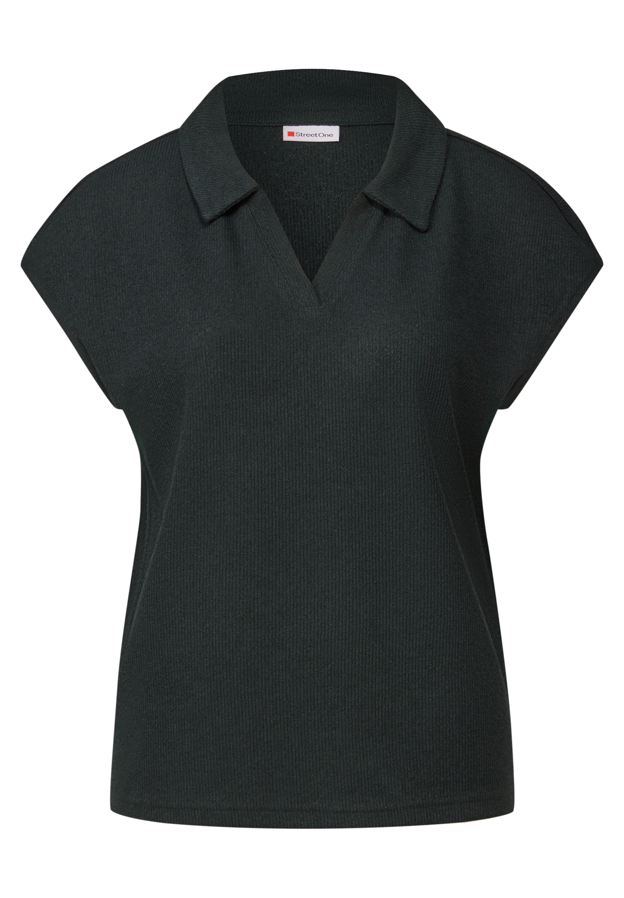 STREET ONE Poloshirt, aus elastischem Materialmix