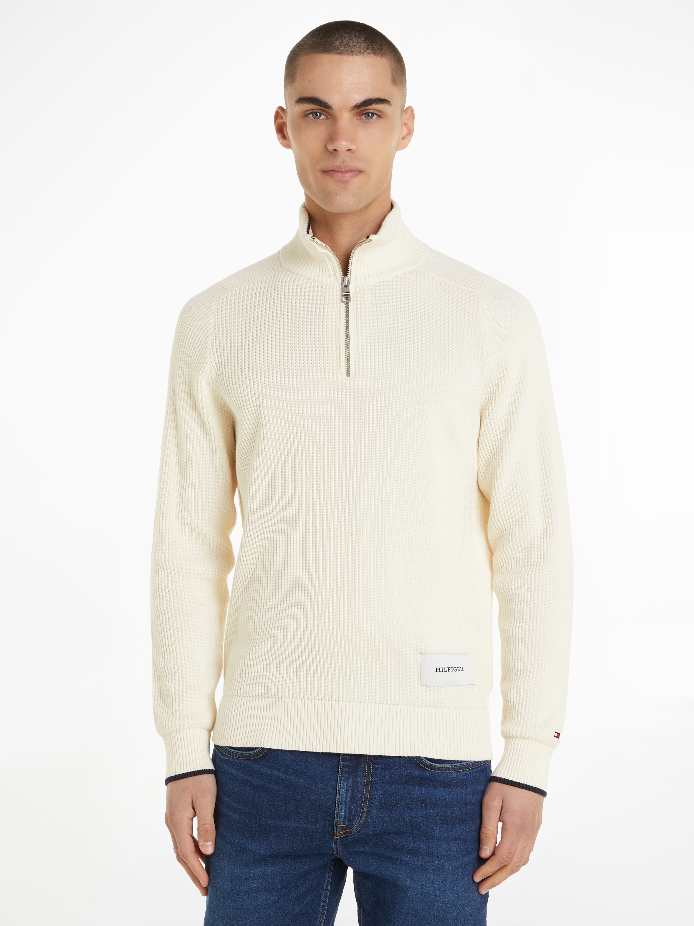 TOMMY HILFIGER Megztinis »TIPPED RIB STRUCTURE ZIP MO...