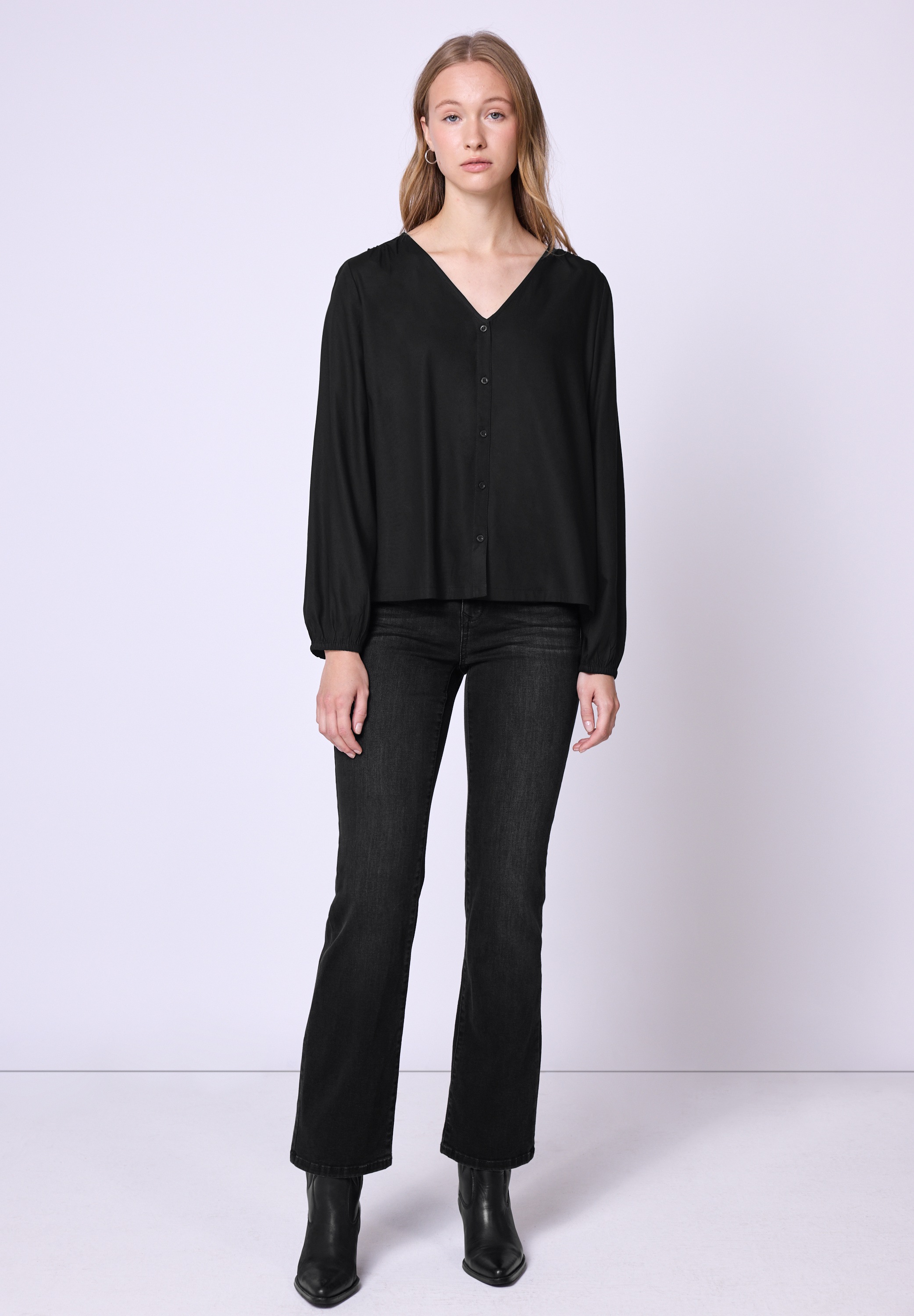 STREET ONE STUDIO Langarmbluse in Unifarbe