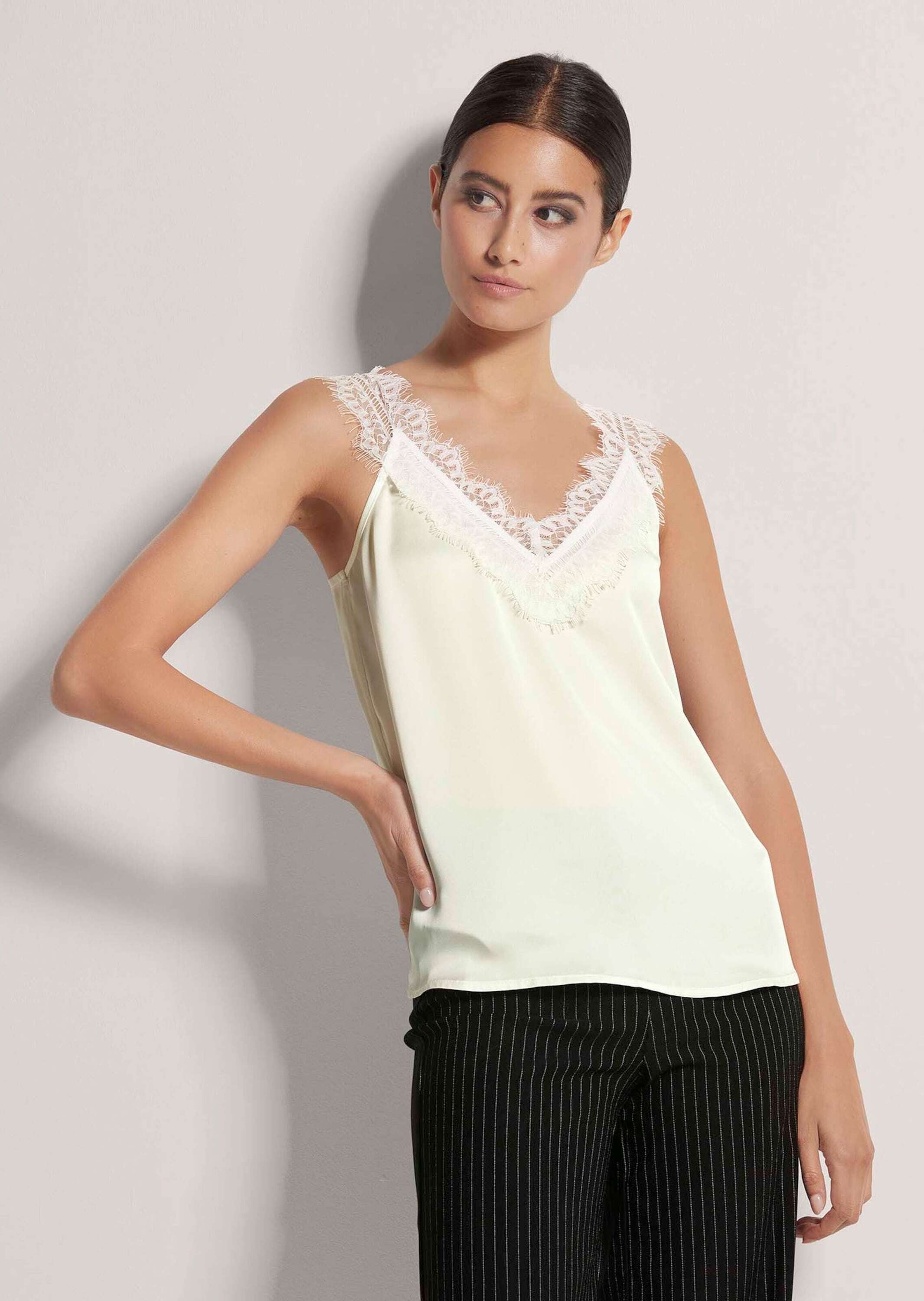 MADELEINE Trägertop »Top Satin-Top mit Spitze«