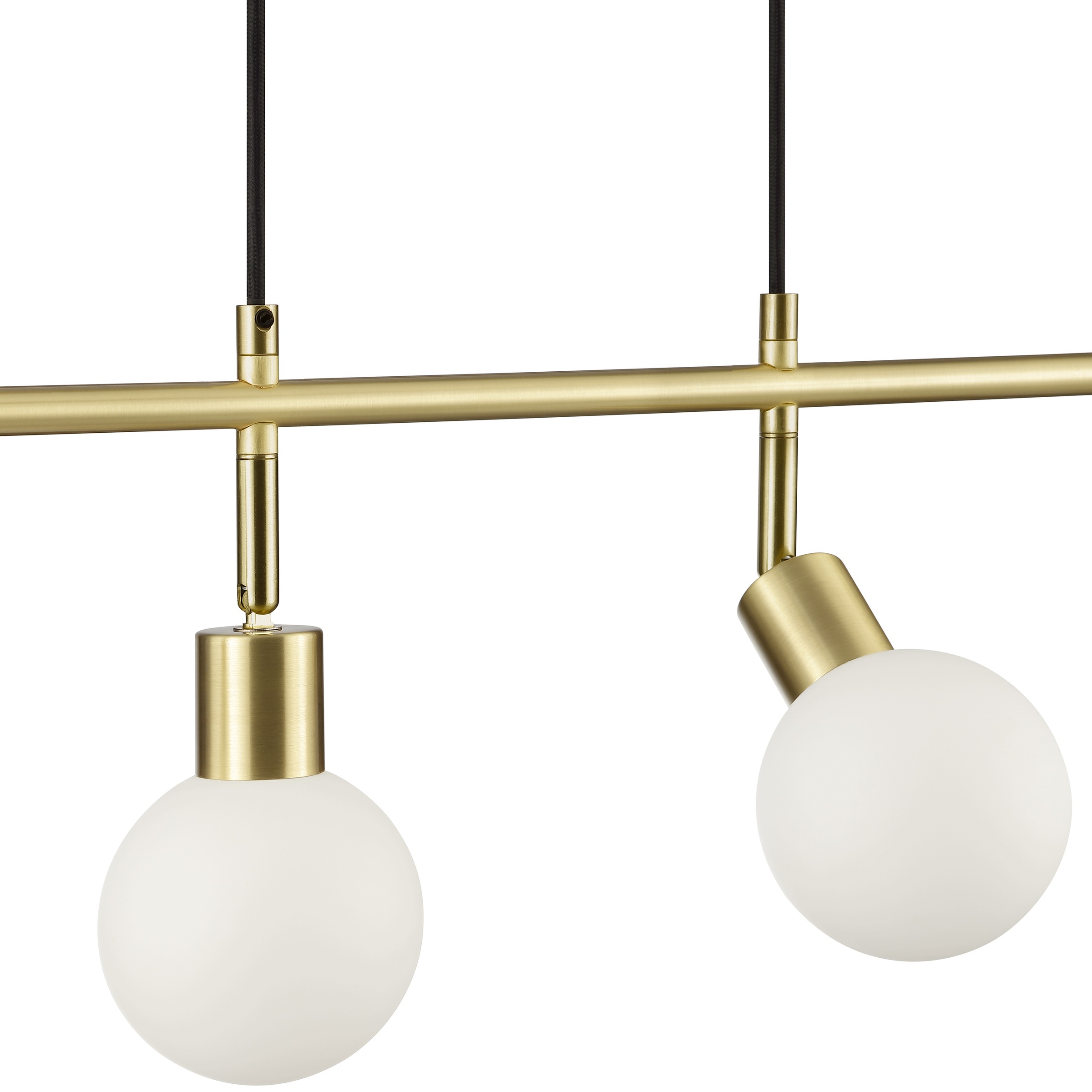 Brilliant Pendelleuchte »Jorge« G9 1 Stk. 78 x 13 x 120 cm, 4x G9 Fassung, Metall Glas, messing gebürstet weiß