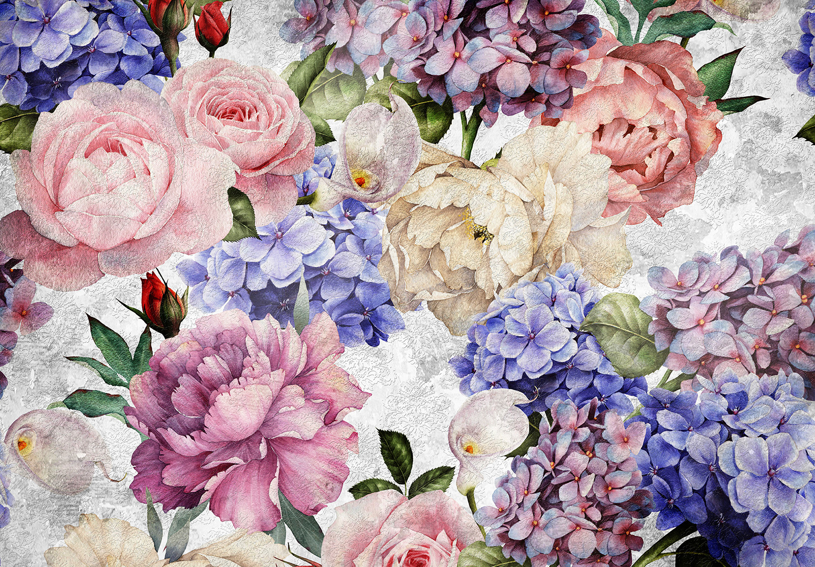 Vliestapete »Bunte Vintage Blumen«, floral