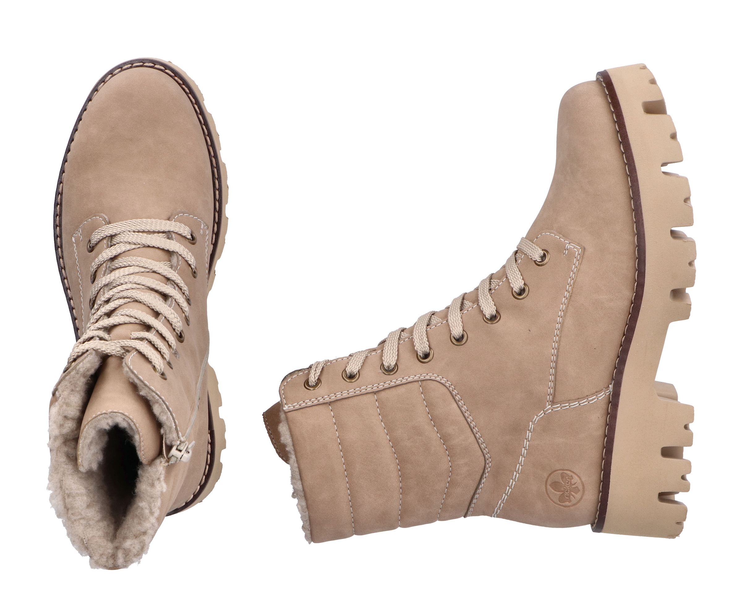 Rieker Winterstiefelette, Winterboots, Schnürboots, Profilsohle, mit Innenreißverschluss