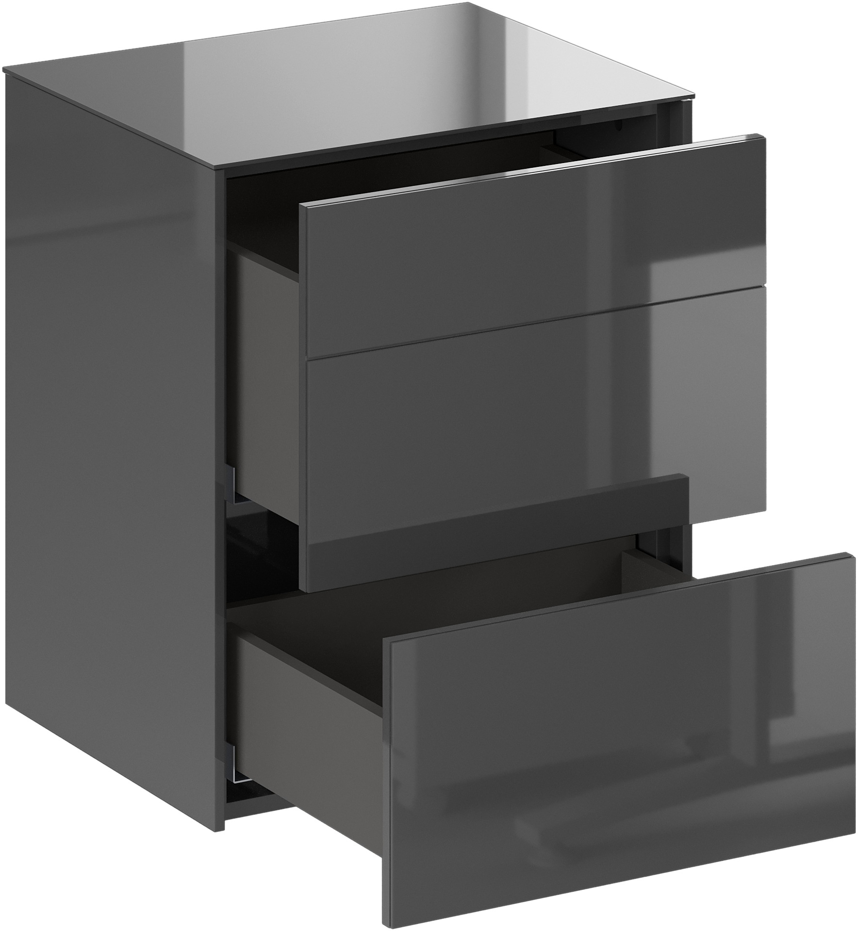 Mäusbacher Kommode Kommode BHT 52/63/42 cm, Push to open, Front+Oberplatte=Glas