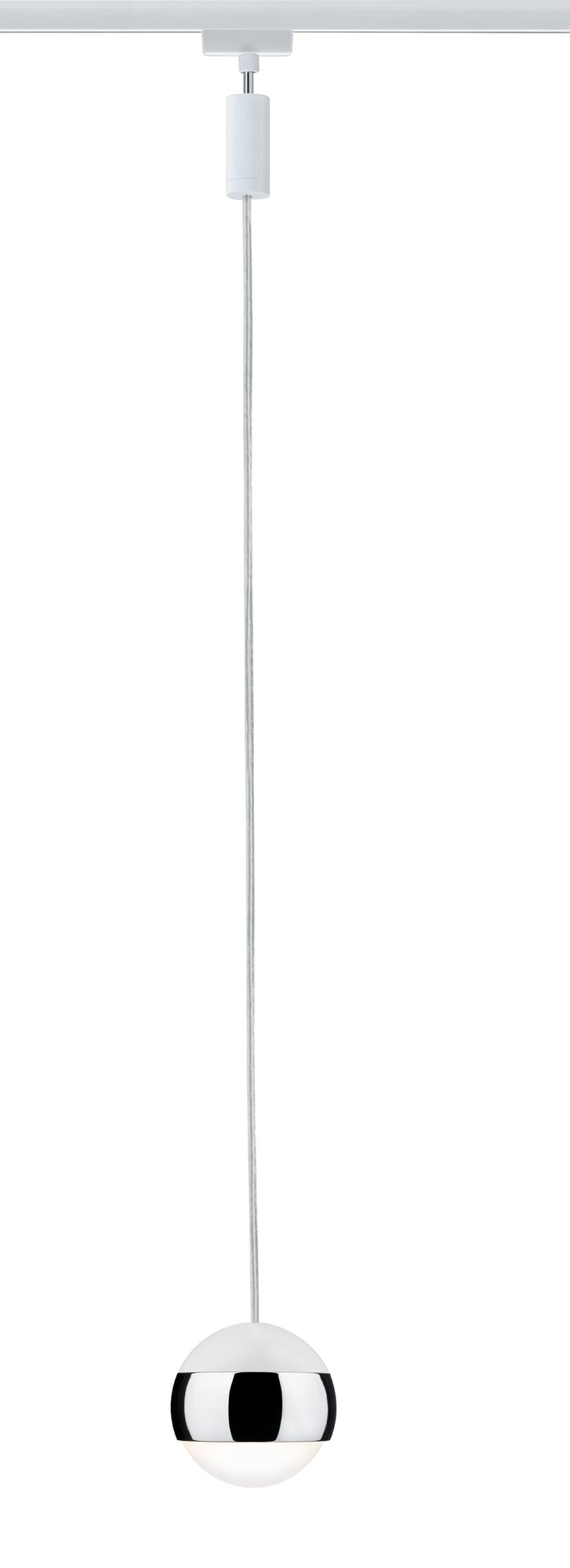 PAULMANN Schienensystem-Leuchten "URail Pendel Capsule II 400lm 6,3W 2700K 230V Schwarz matt, Chrom", 1, Ø 8,7cm, 1 Stk., weiß, Leuchten, dimmbar