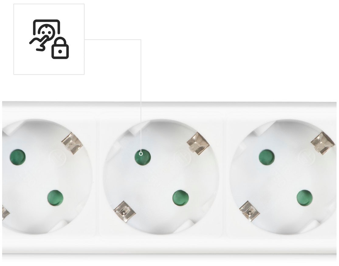 Hama Steckdosenleiste, 3-fach, (Ein- / Ausschalter-Schalterbeleuchtung Schutzkontaktkupplung-Schutzkontaktstecker Kabellänge 1,4 m)