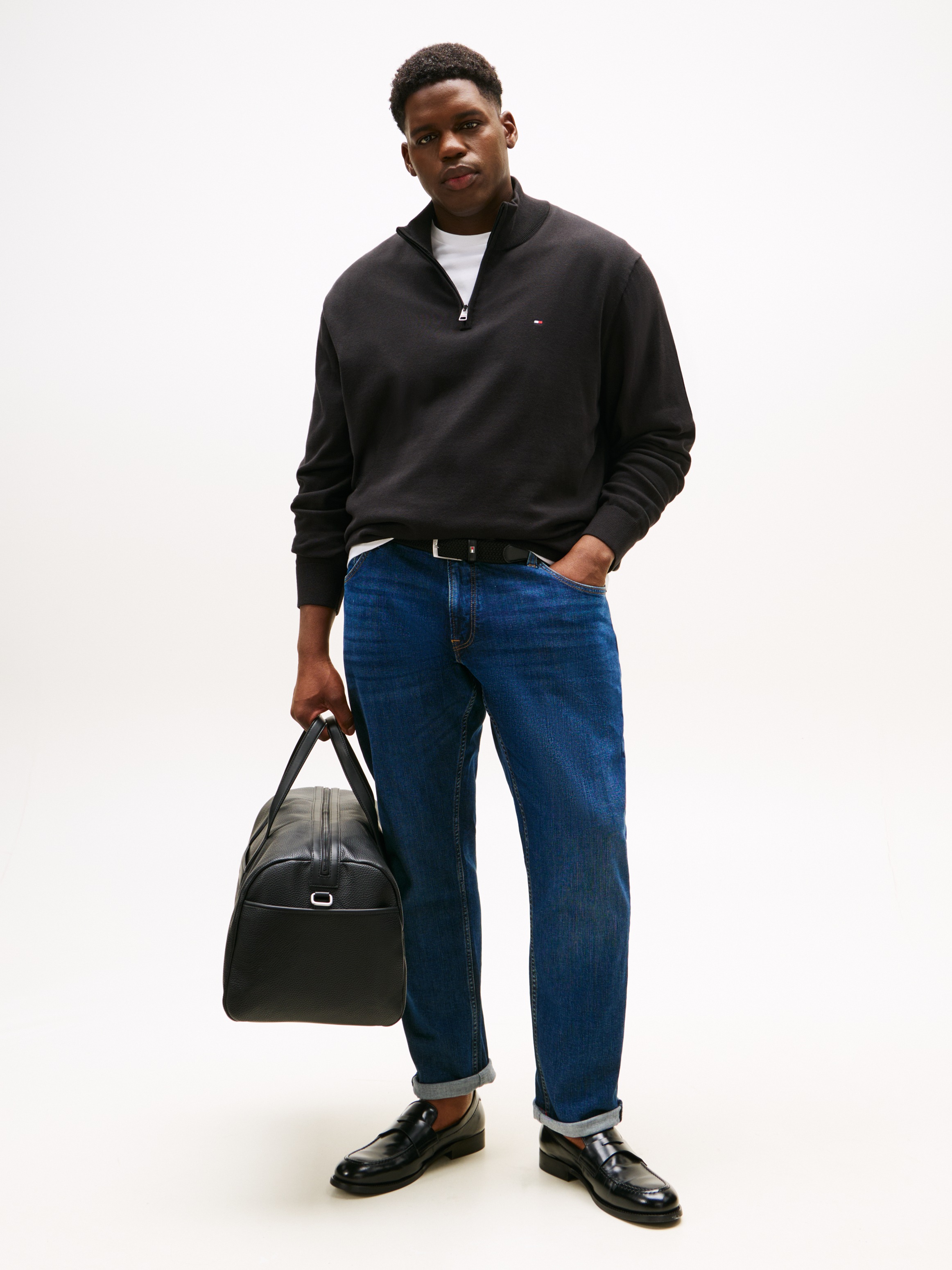 Tommy Hilfiger Big & Tall Stehkragenpullover »BT-ESSENTIAL COTTON ZIP MOCK-B«, Großen Größen