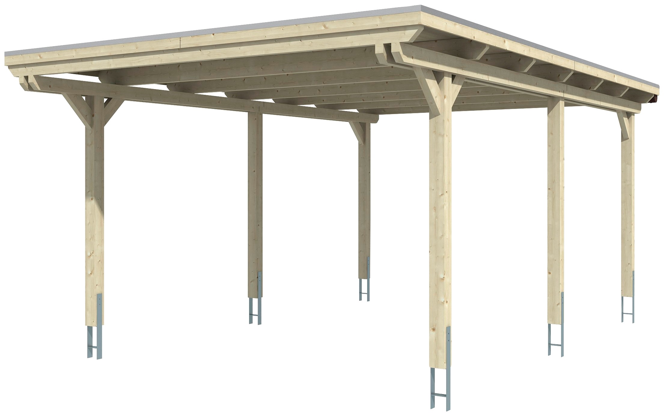 Skanholz Einzelcarport »Emsland«, Leimholz-Nordisches Fichtenholz, 341 cm, weiß