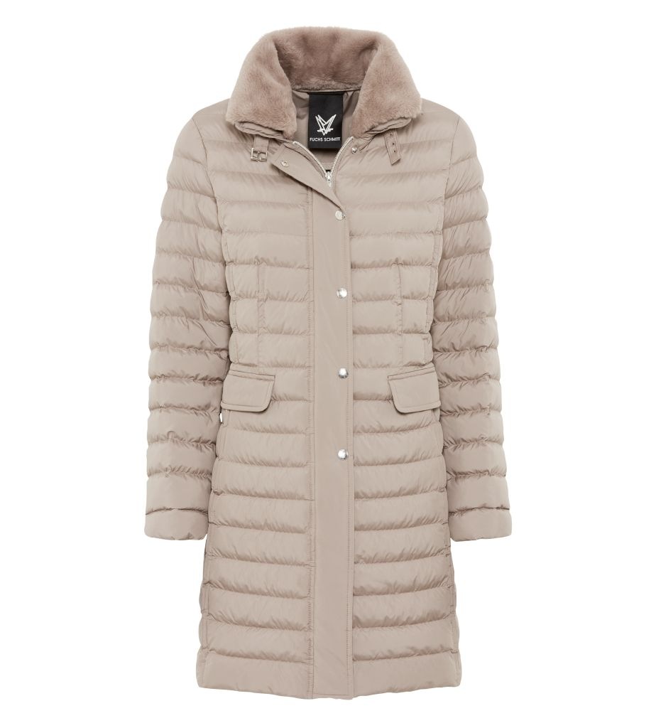 Fuchs Schmitt Steppmantel mit Plüschkragen, Regular Fit, verdeckter Reißverschluss