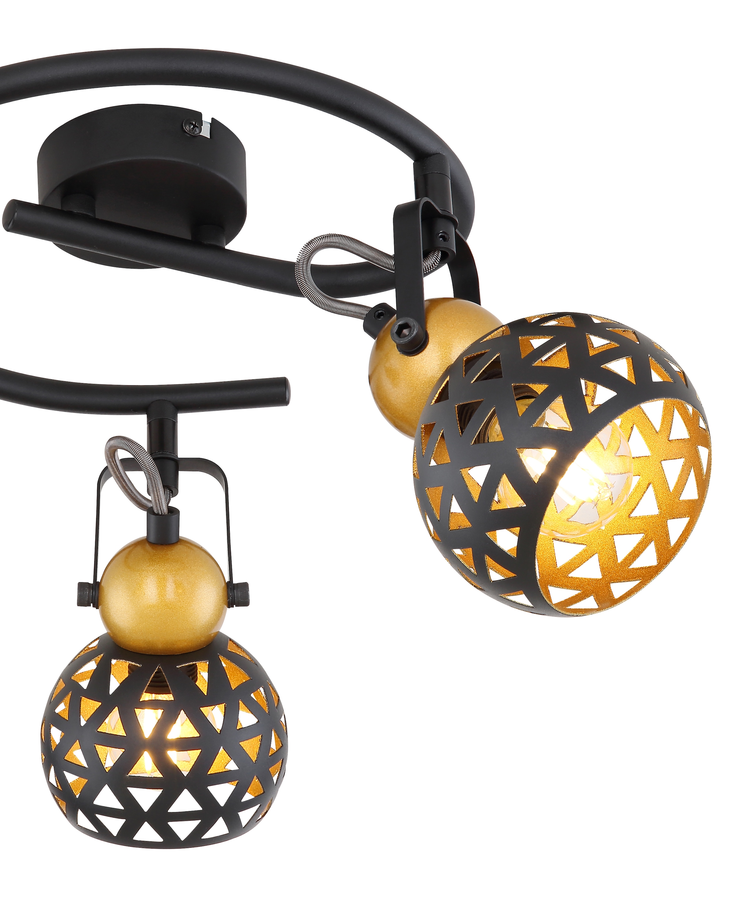 GLOBO LIGHTING Deckenstrahler »SARRA«, Leuchtmittel E14 | ohne Leuchtmittel, Deckenspot/schwarz/goldfarben/Lebensblume - Dekor/Flur/Wohnzimmer