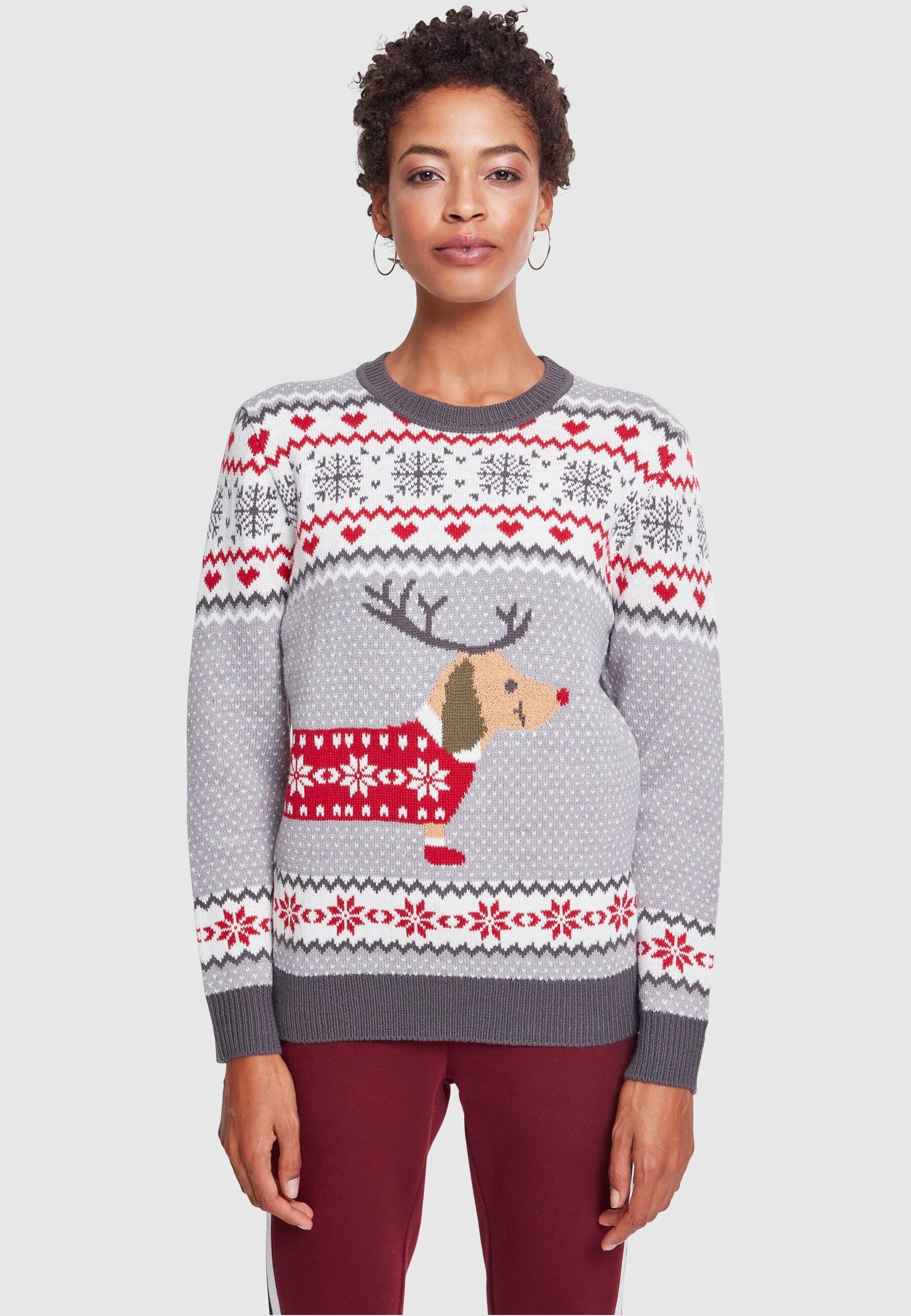 URBAN CLASSICS Rundhalspullover »Urban Classics Damen Ladies Sausage Dog Christmas Sweater«, (1 tlg.)