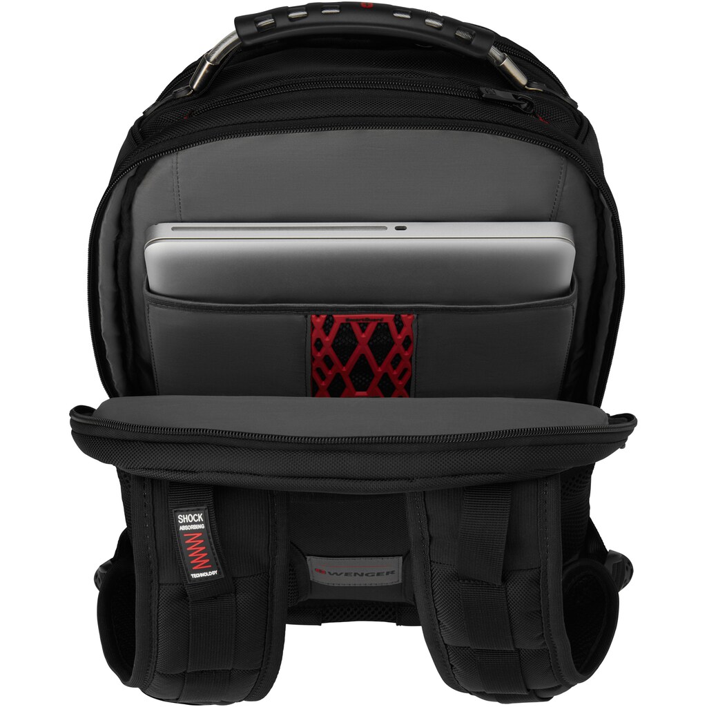 Wenger Laptoprucksack »Ibex Deluxe, schwarz«, für Laptops bis 16 Zoll; inkl. USB-Schleuse