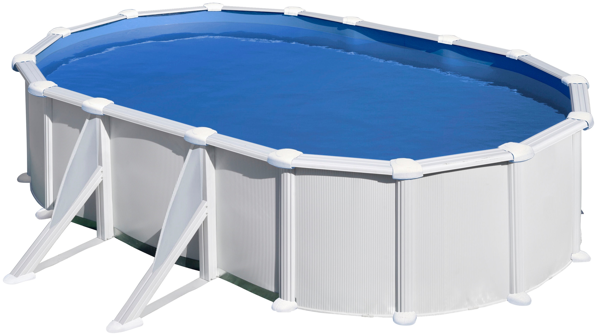 Gre Ovalpool »ATLANTIS inkl. Zubehör und seitlichen Stützen«, (Komplett-Set, 5 tlg.), Höhe: 132 cm, in versch. Größen erhältlich