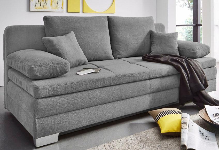 Jockenhöfer Gruppe Schlafsofa "Lindau, B: 203 cm, Liegefl. 160x203 cm" mit Schlaffunktion, Bettkasten, Zierkissen & Kaltschaumtopper