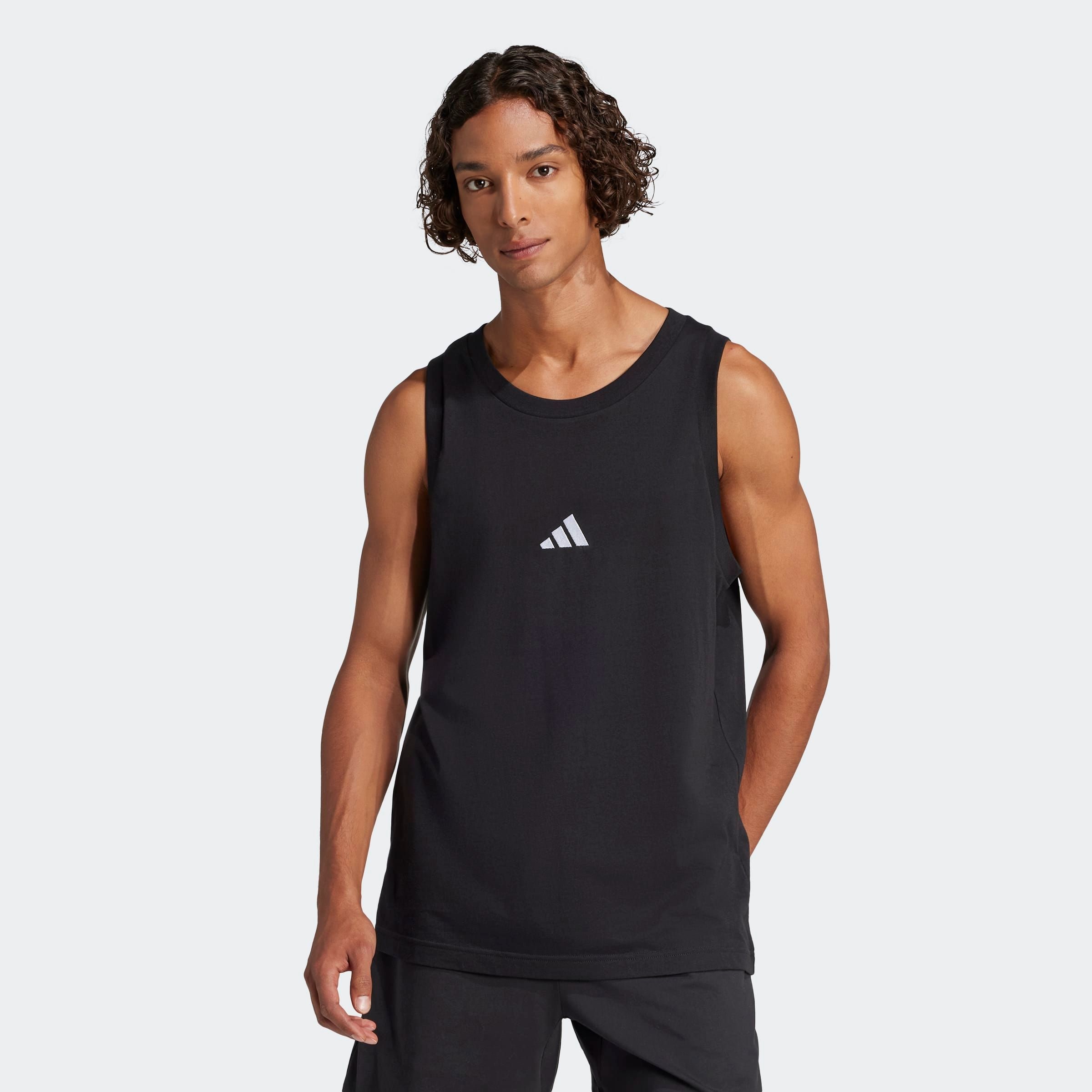 adidas Sportswear 1100000002199 "ESSENTIALS SMALL LOGO" ohne Verschluss, aus Baumwolle, normale Länge