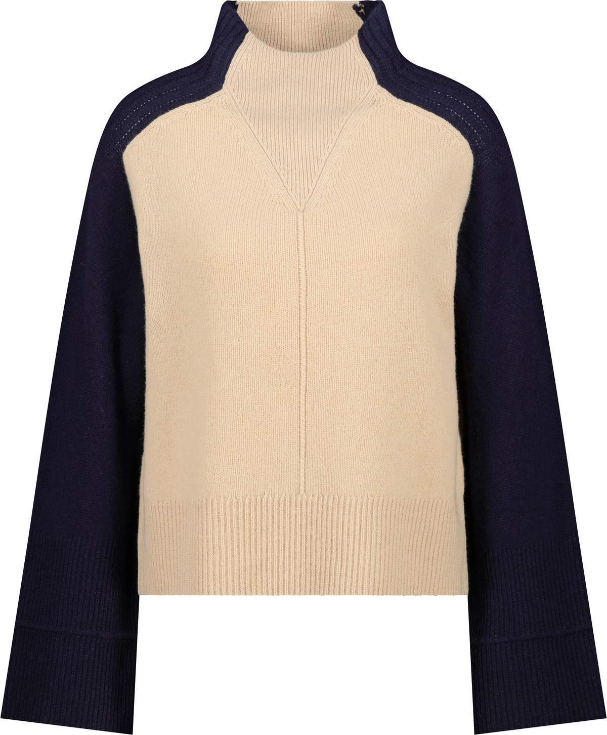 Monari Strickpullover »Pullover Colorblock«, Regular fit mit Rundhalsausschnitt mit Stehkragen