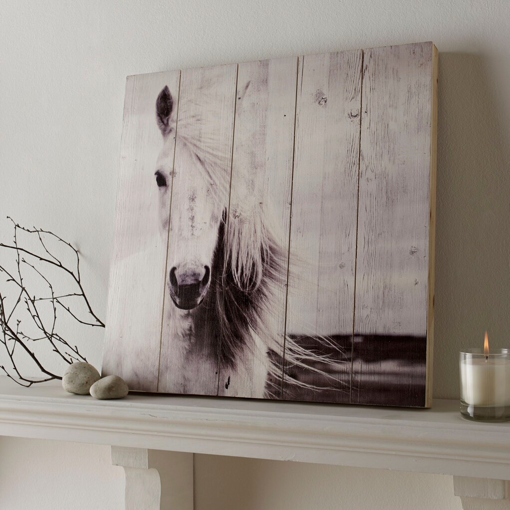 Art for the home Holzbild »Horse wood«, Pferde