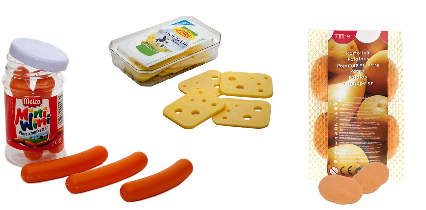 Kaufladensortiment Würstchen, Käse, Kartoffel, Set