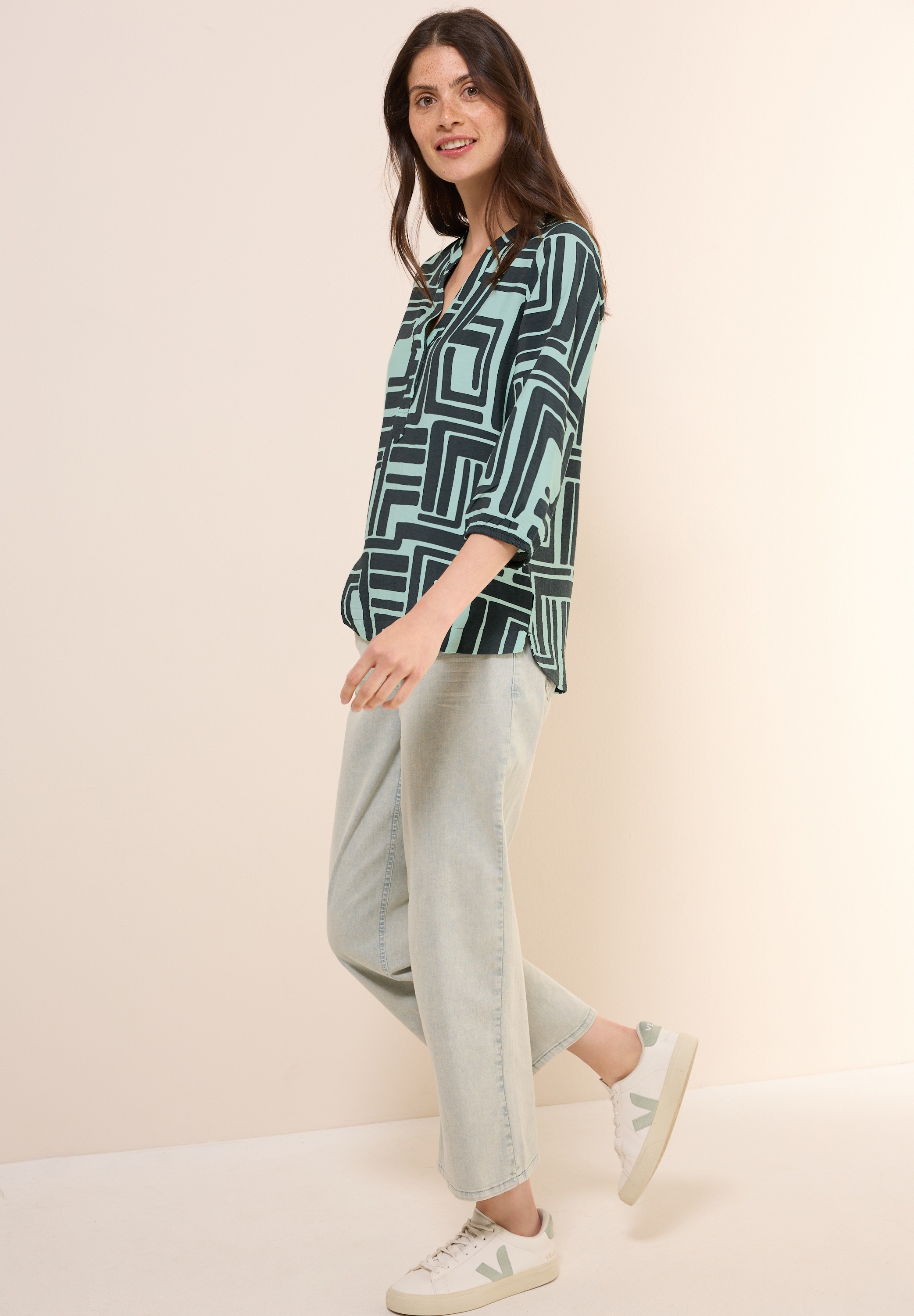 Cecil Klassische Bluse, mit 3/4 Ärmeln
