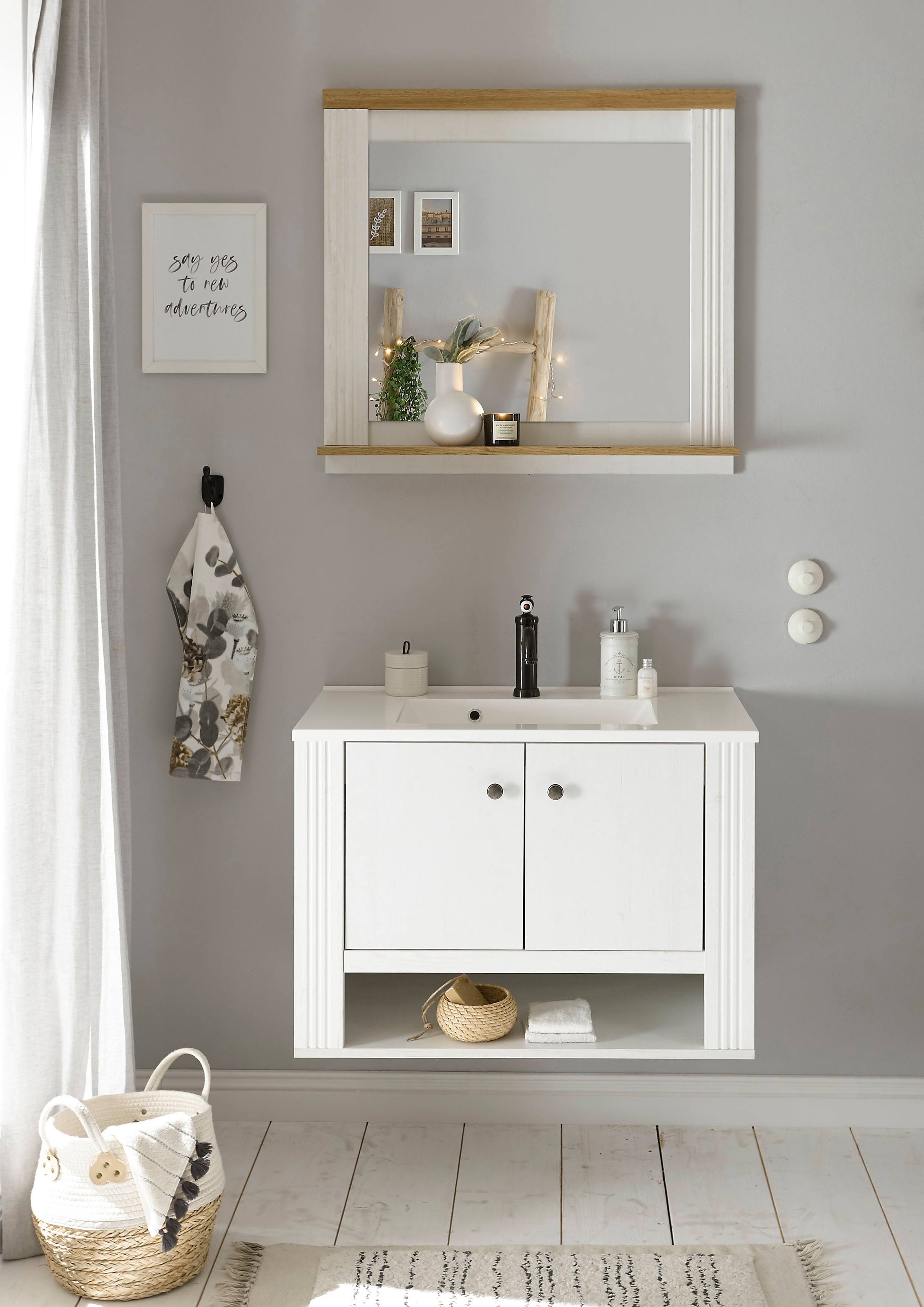 Home affaire Badmöbel-Set "WESTMINSTER, Bad im Landhausstil, 2-teiliges Bad günstig online kaufen