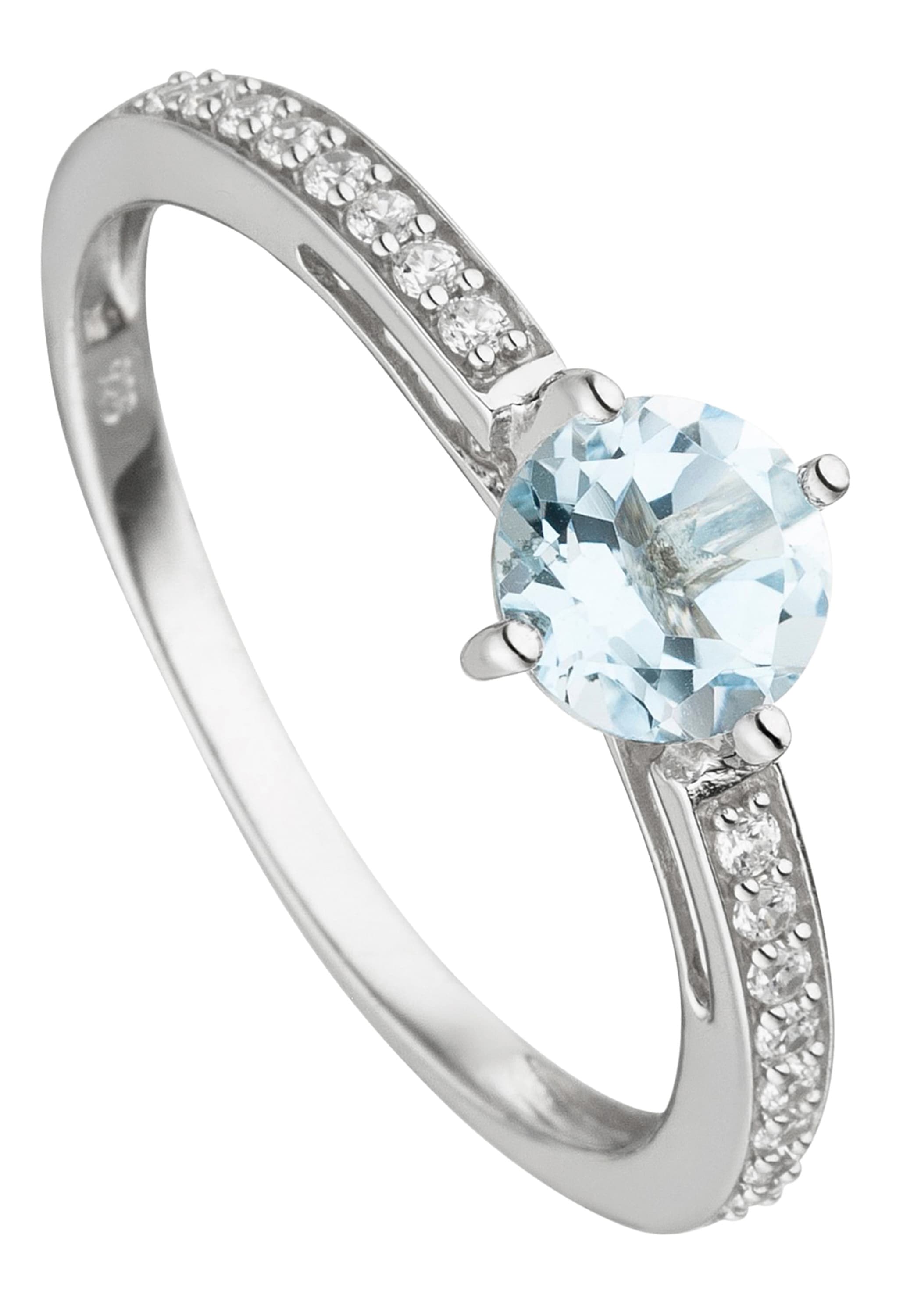 JOBO Fingerring »Ring mit Blautopas und 16 Zirkonia«, 925 Silber kaufen |  BAUR | Silberringe